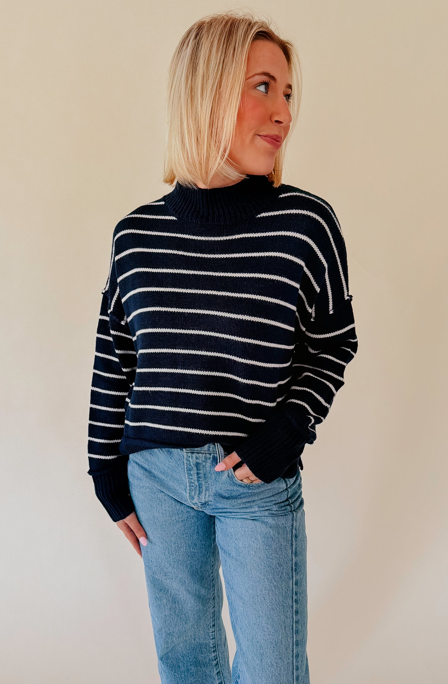 BY THE WAY STRIPED SWEATER