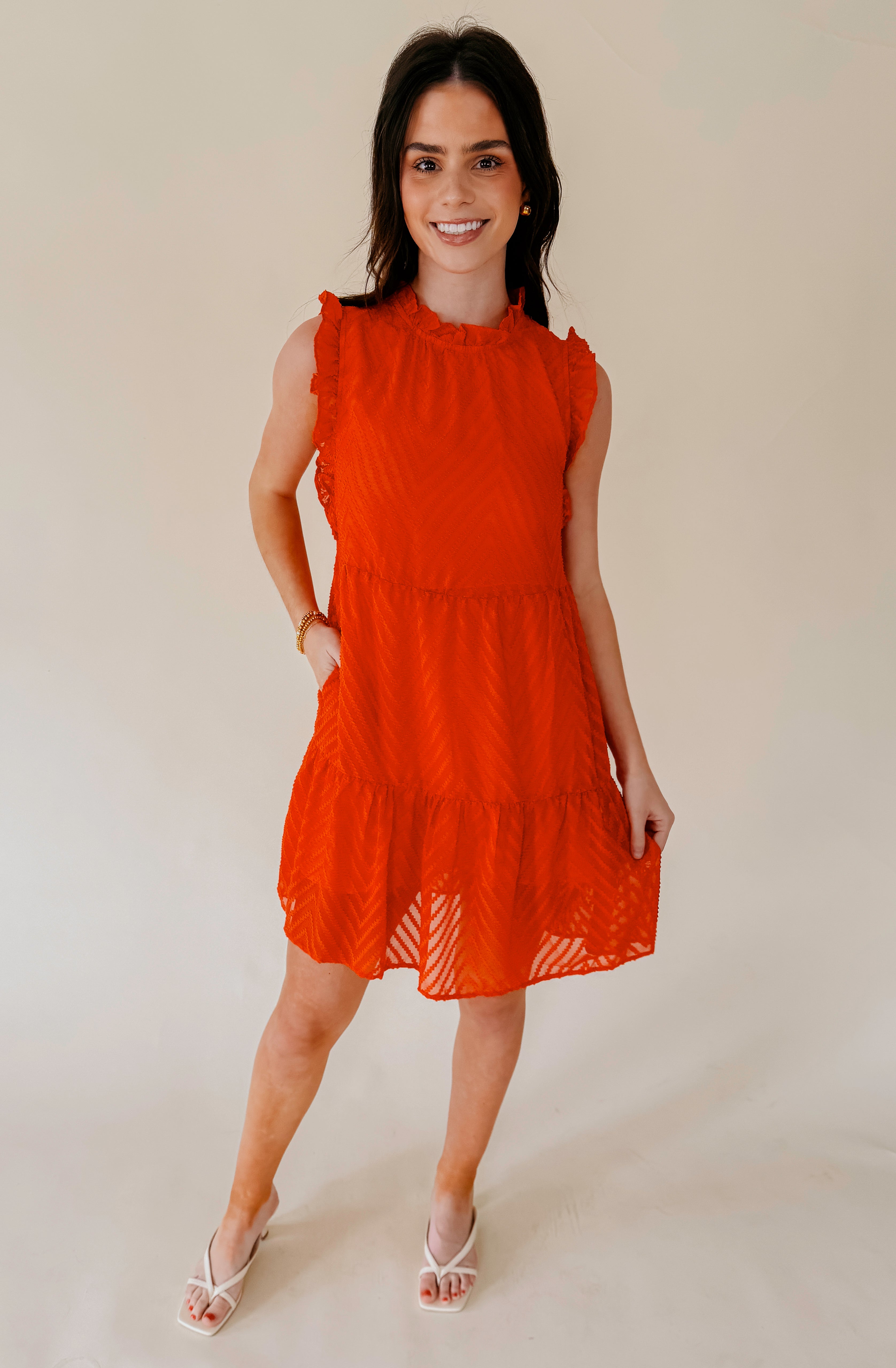 ORANGE YA GLAD HIGH NECK DRESS