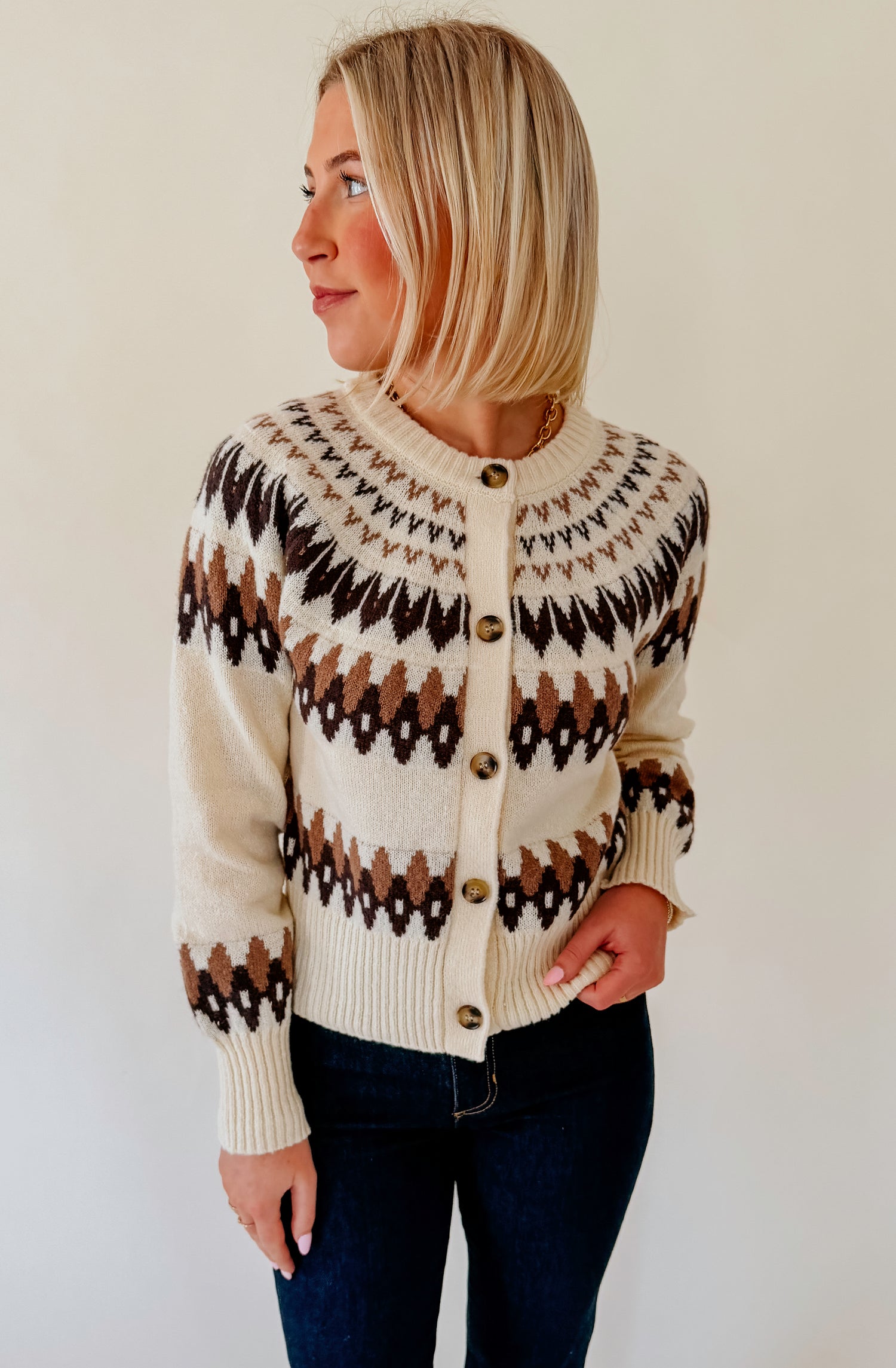 COFFEEHOUSE BUTTONED CARDIGAN