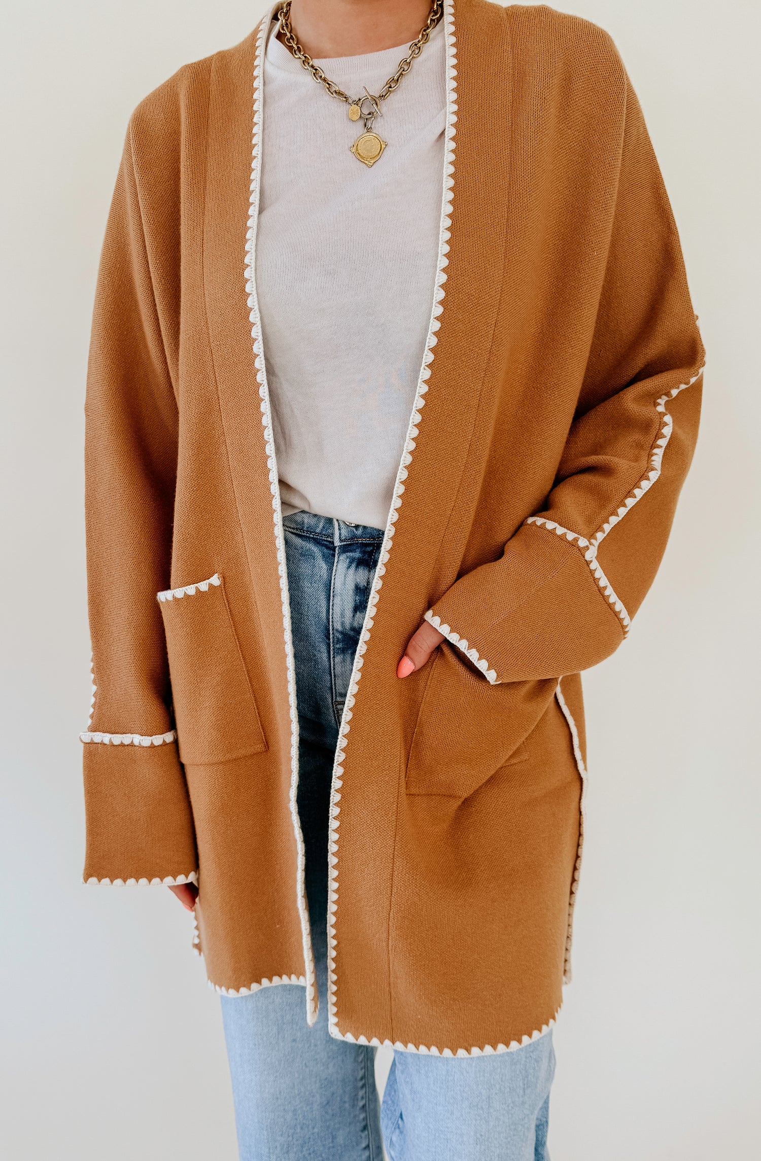 FEELS LIKE BUTTER STITCHED CARDIGAN