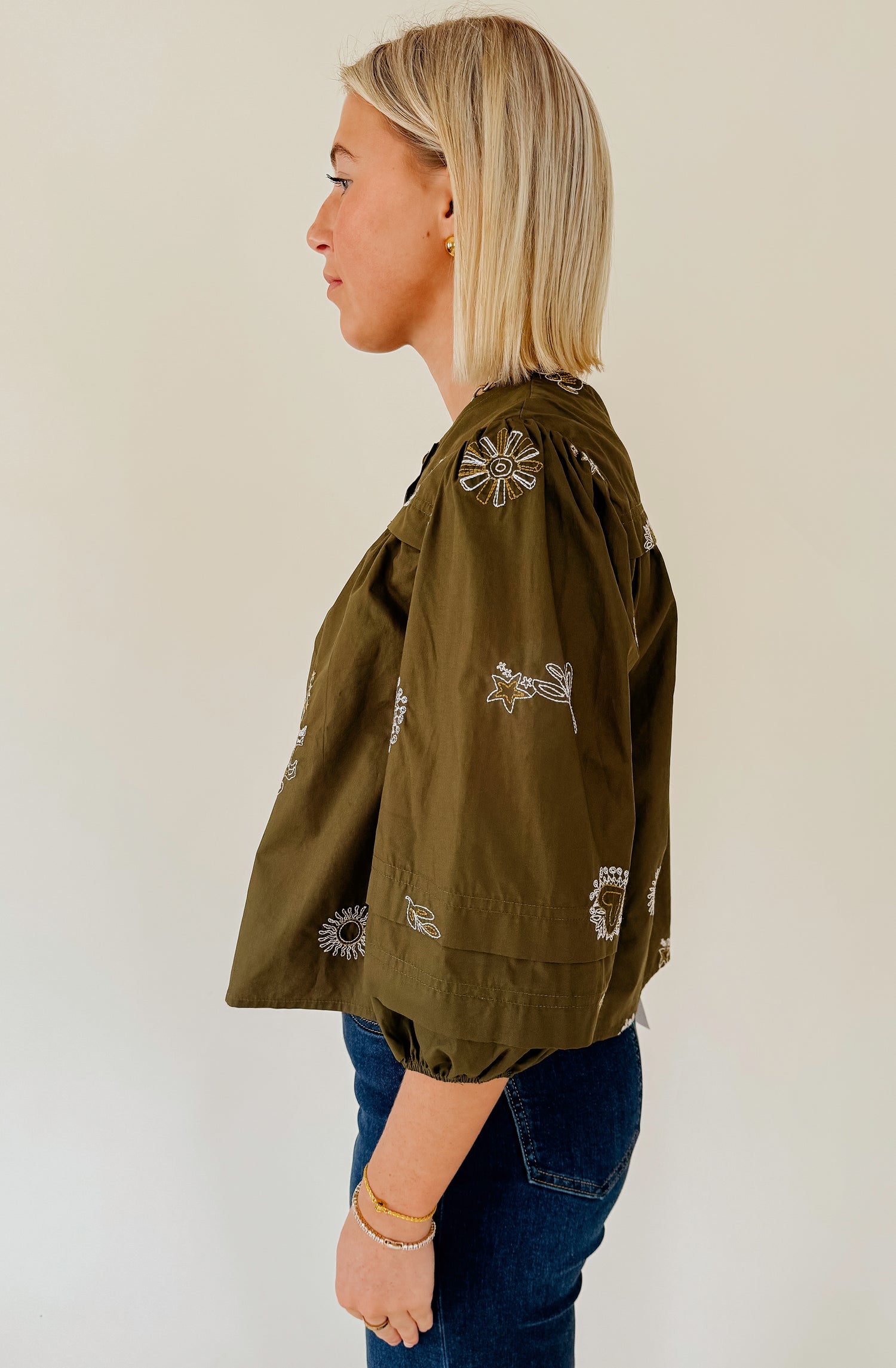 CIEBON LILANE BUBBLE SLEEVE TOP