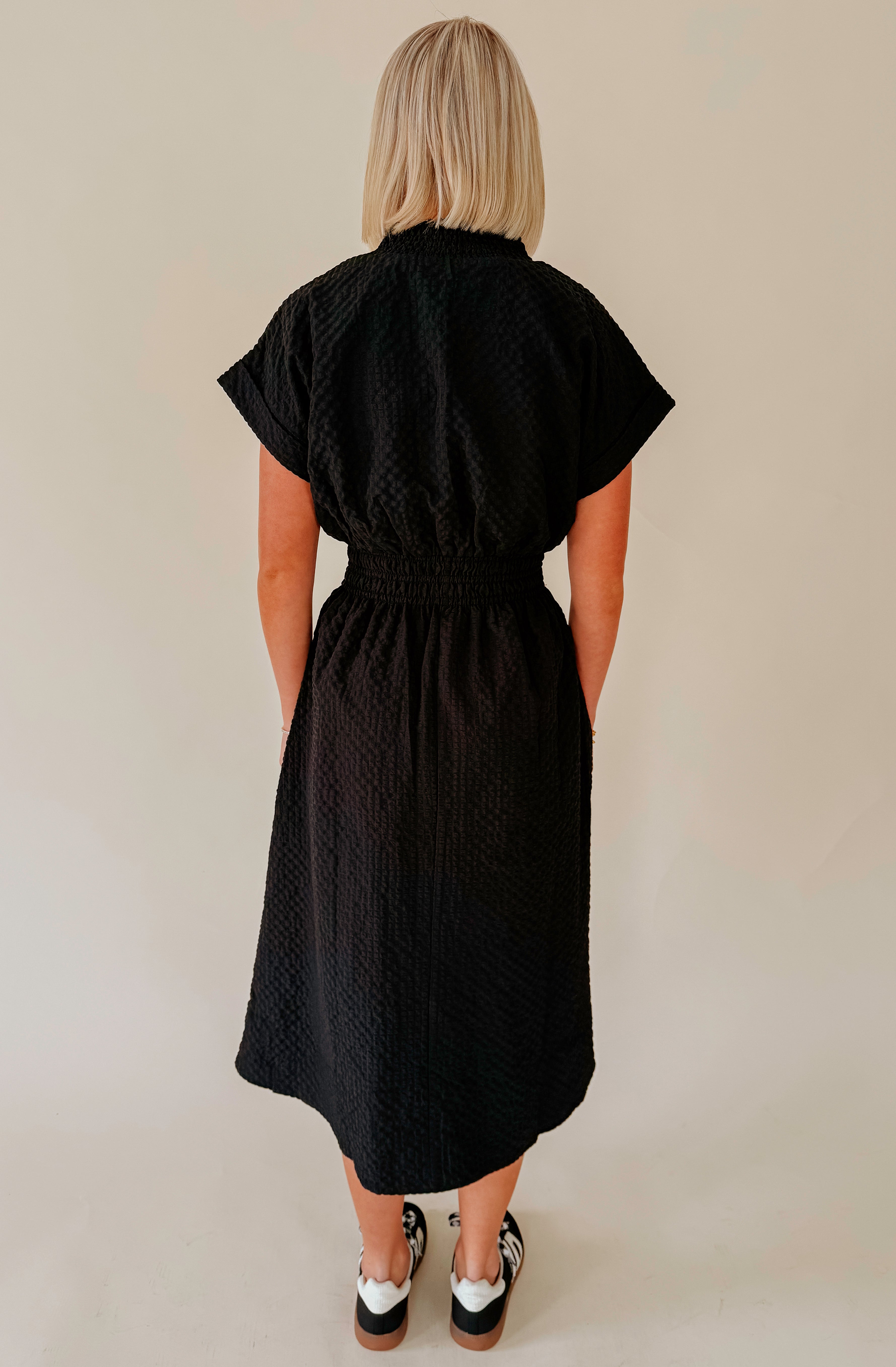 THE AMY TEXTURED MIDI DRESS