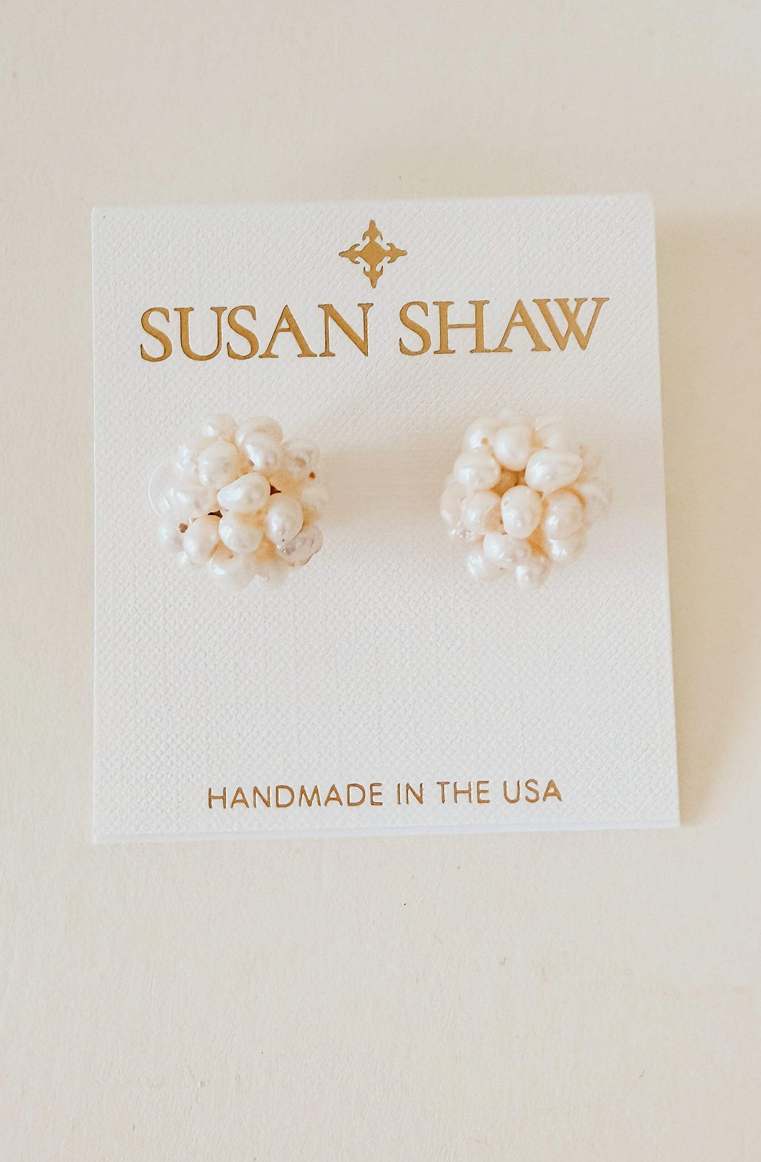 SUSAN SHAW PEARL CLUSTER STUDS