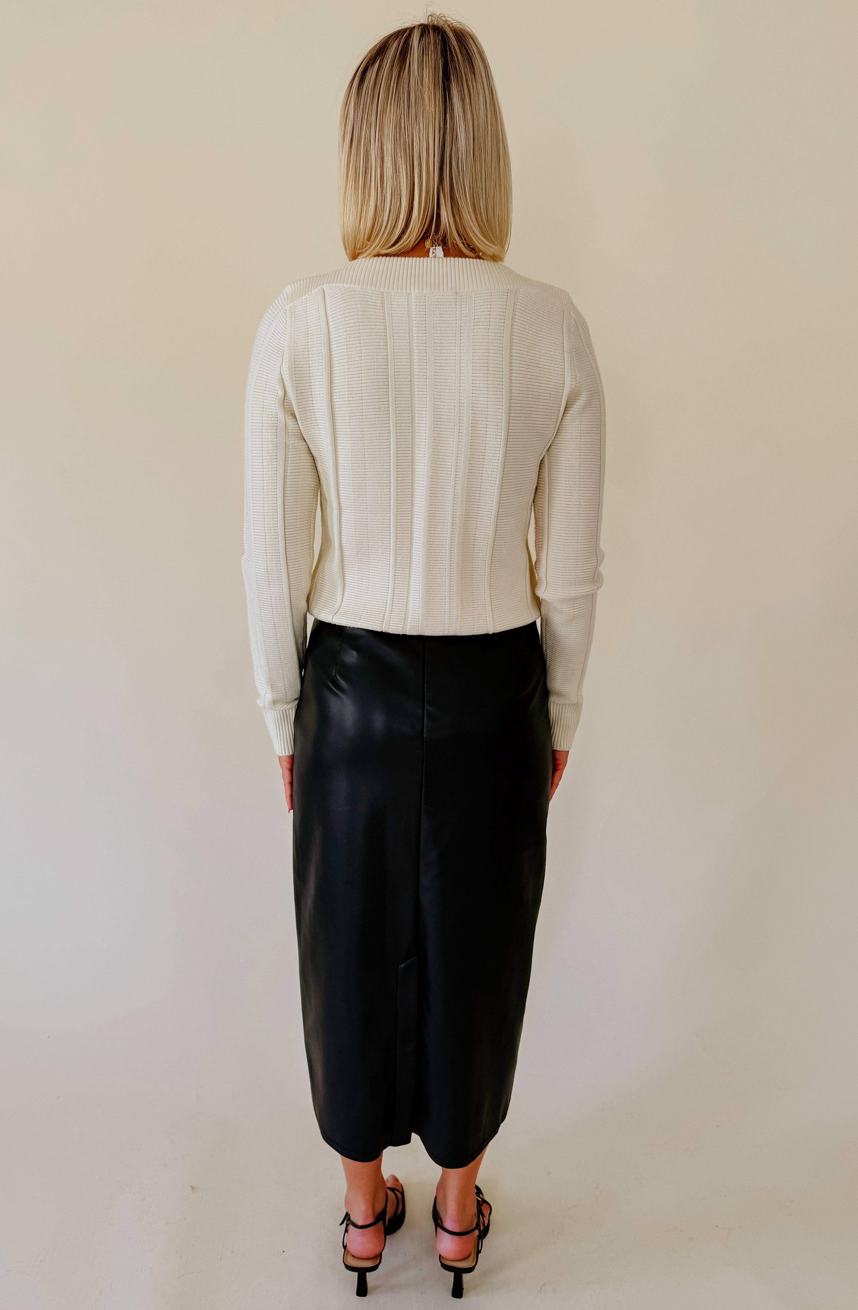 FAUX SHOW FAUX LEATHER SKIRT