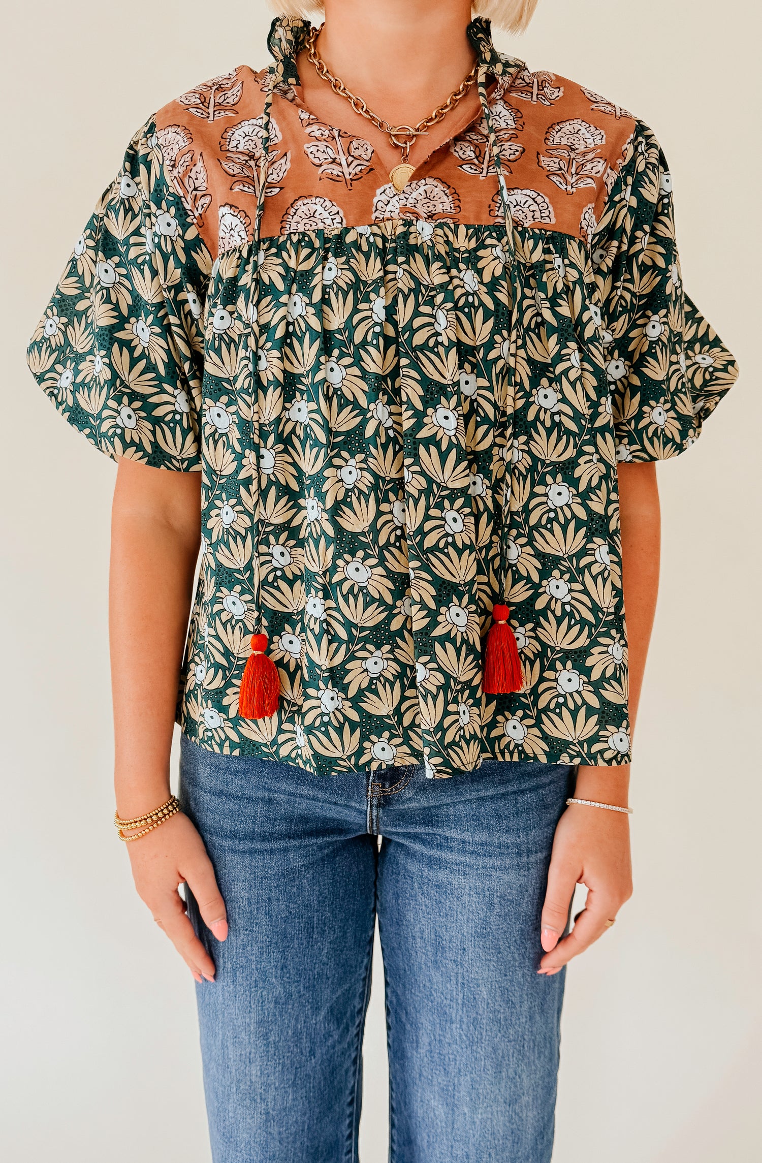 FEELS LIKE FALL PRINTED BLOUSE