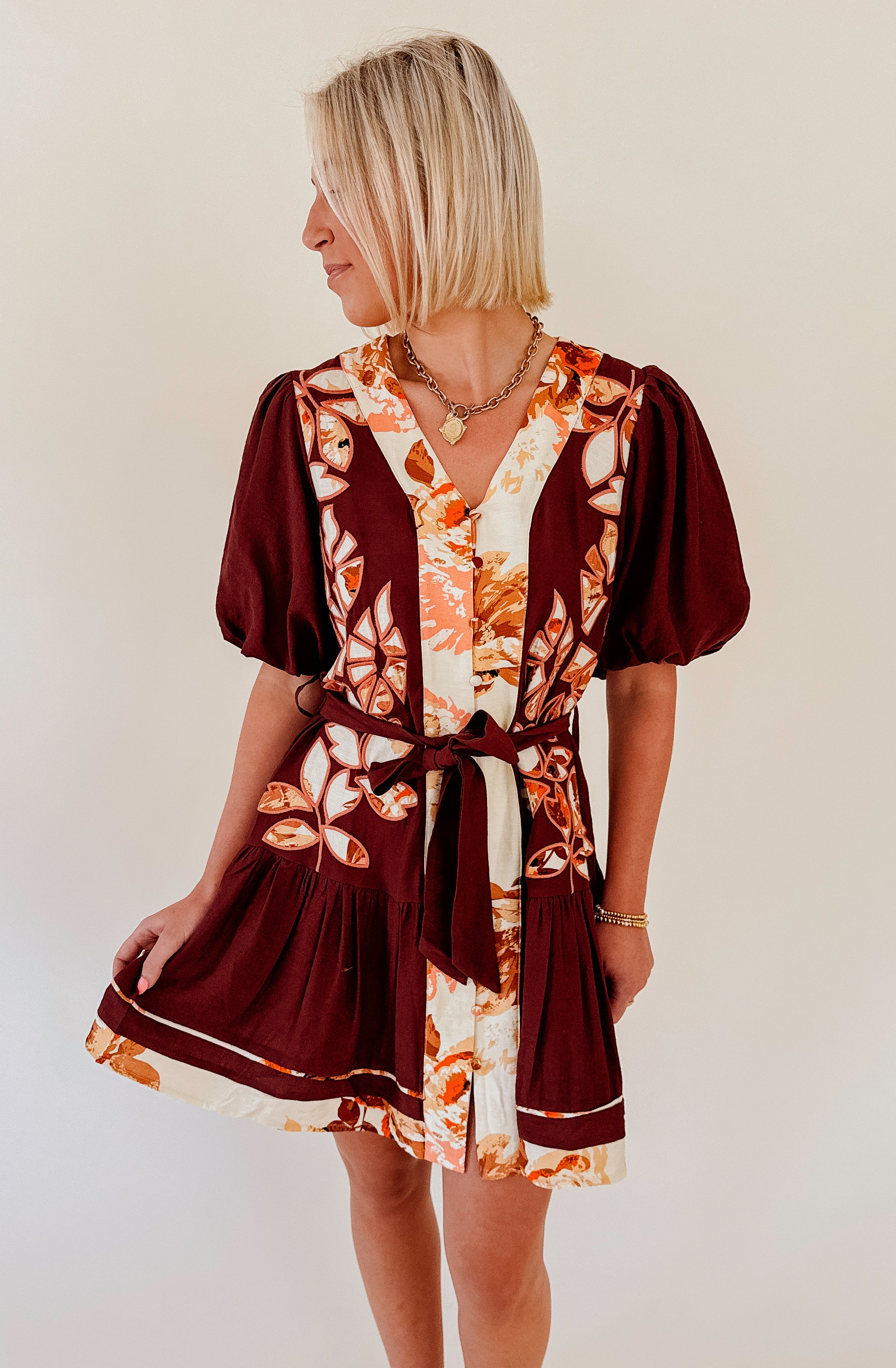 WAY IT GOES PRINTED MINI DRESS