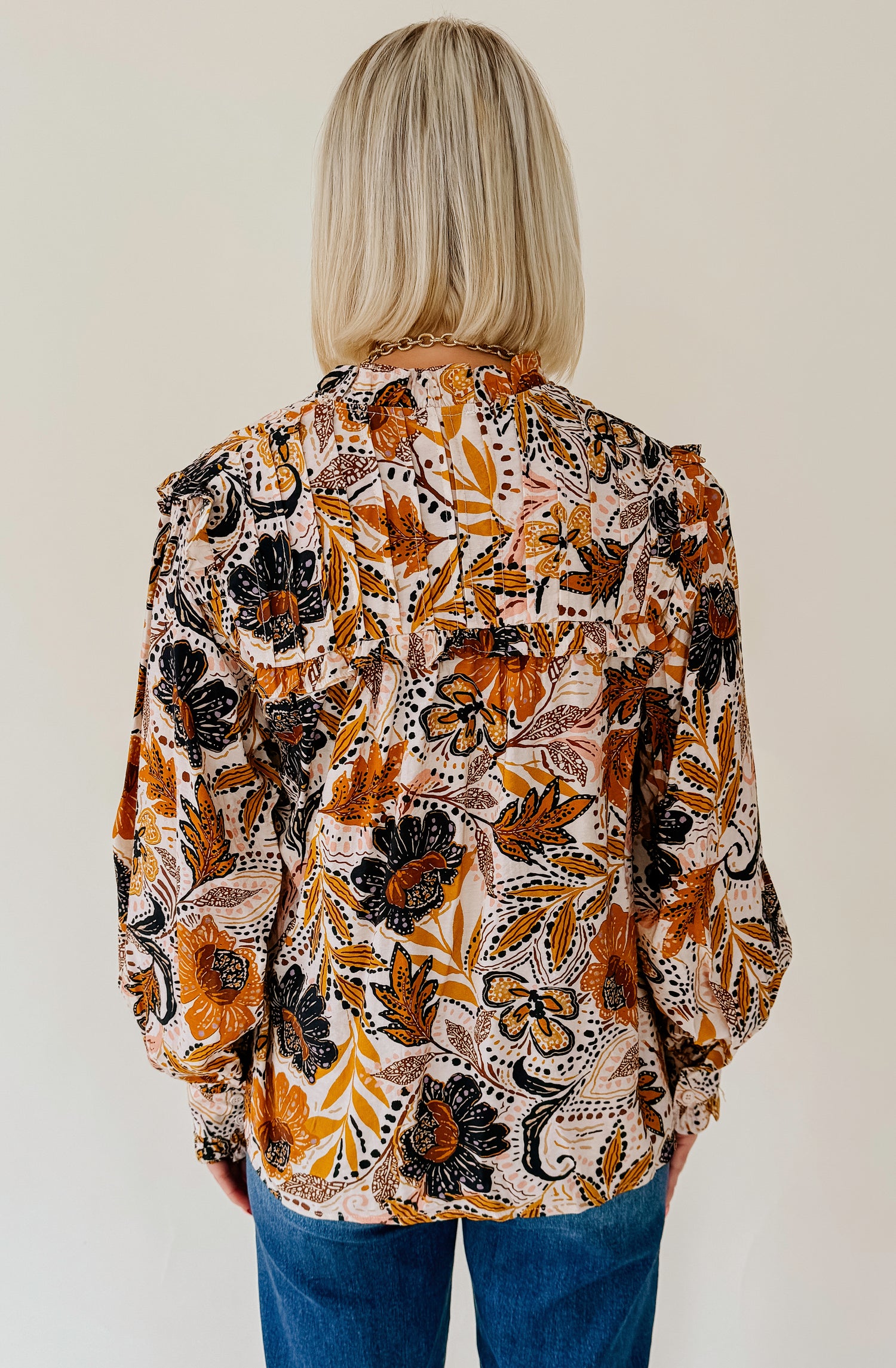 LEAVES CHANGE PRINTED BLOUSE