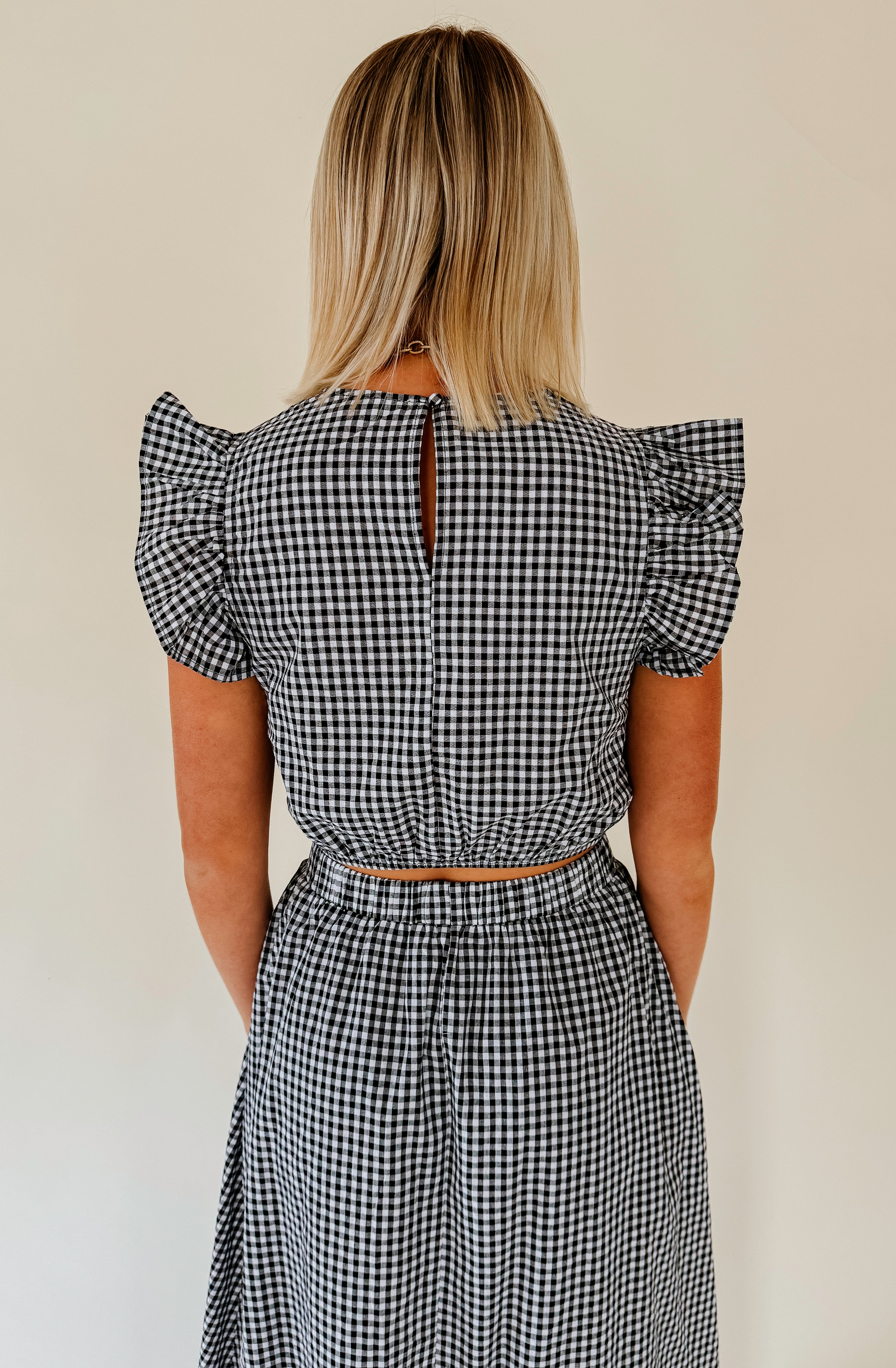 GAME ON GINGHAM TOP
