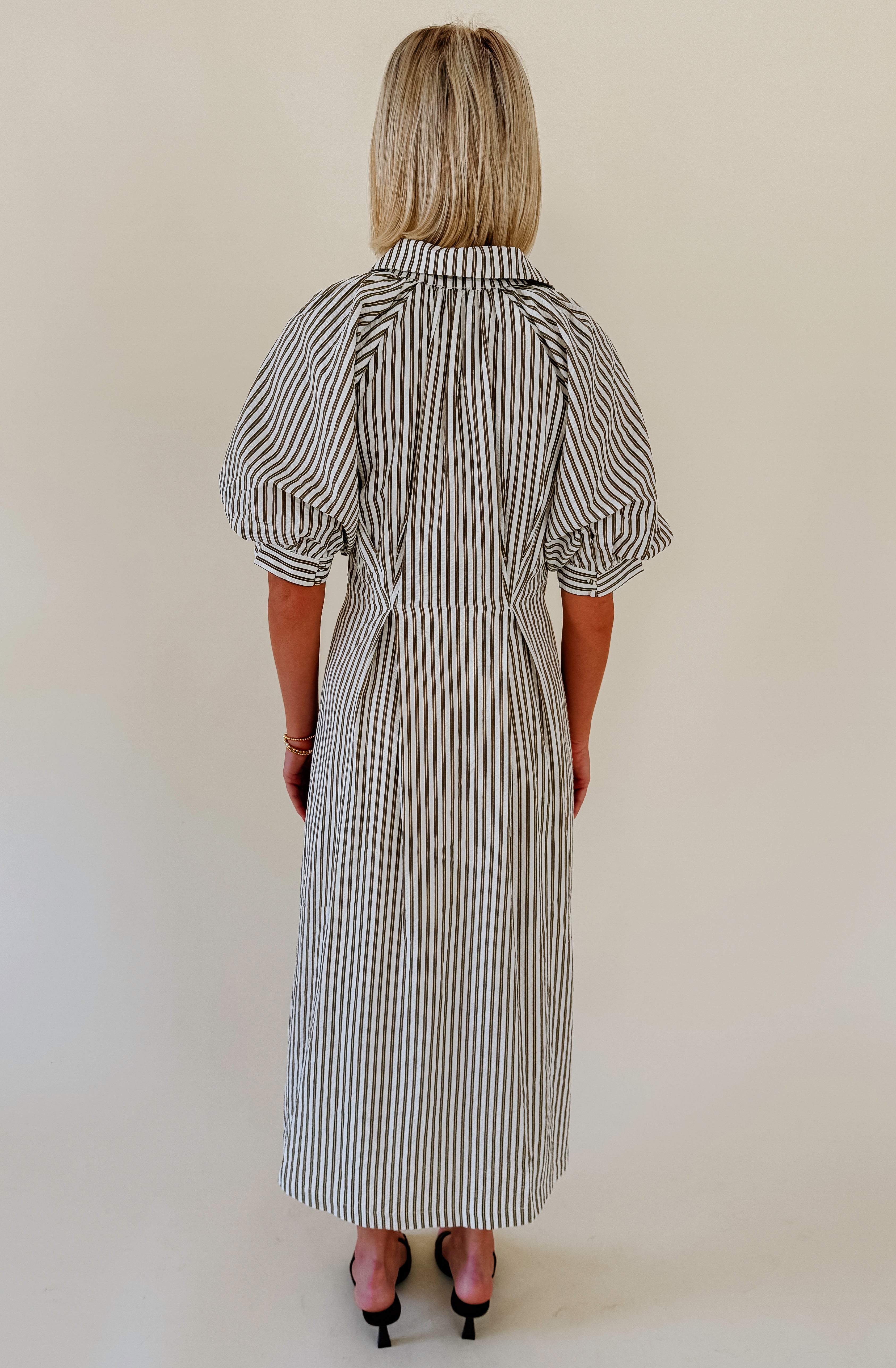DAY BY DAY STRIPED MIDI