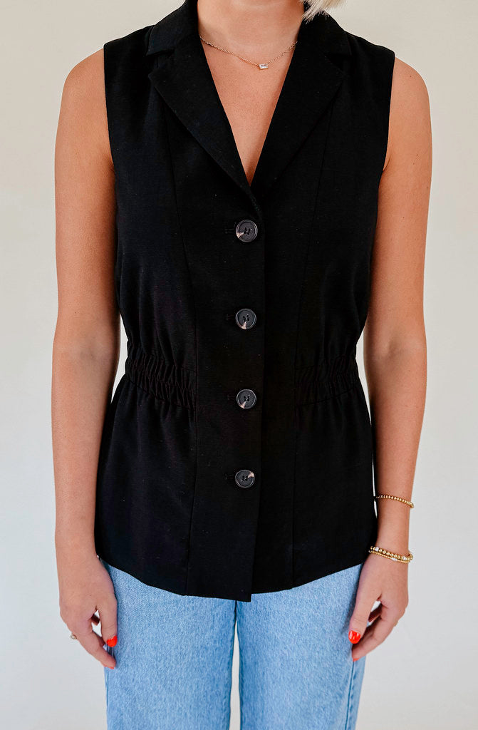 THE CLARA BUTTONED TOP