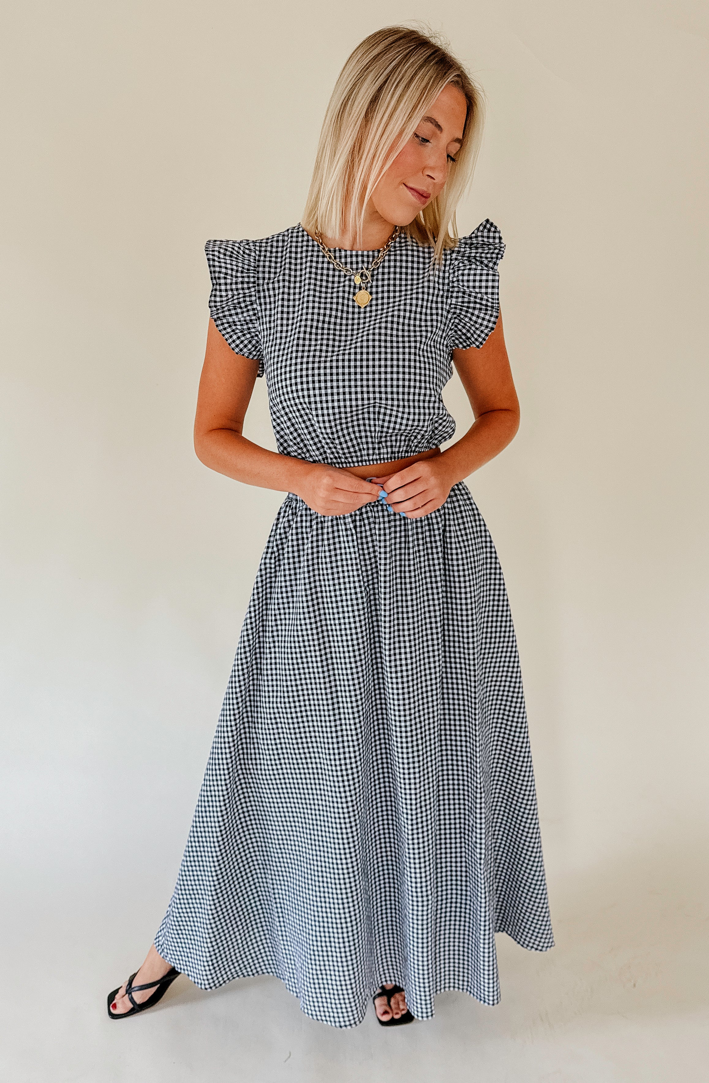 GAME ON GINGHAM TOP
