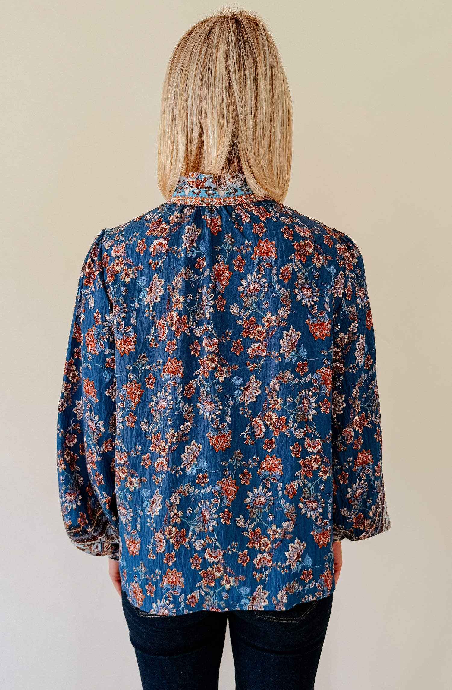SANTORINI PRINTED BLOUSE