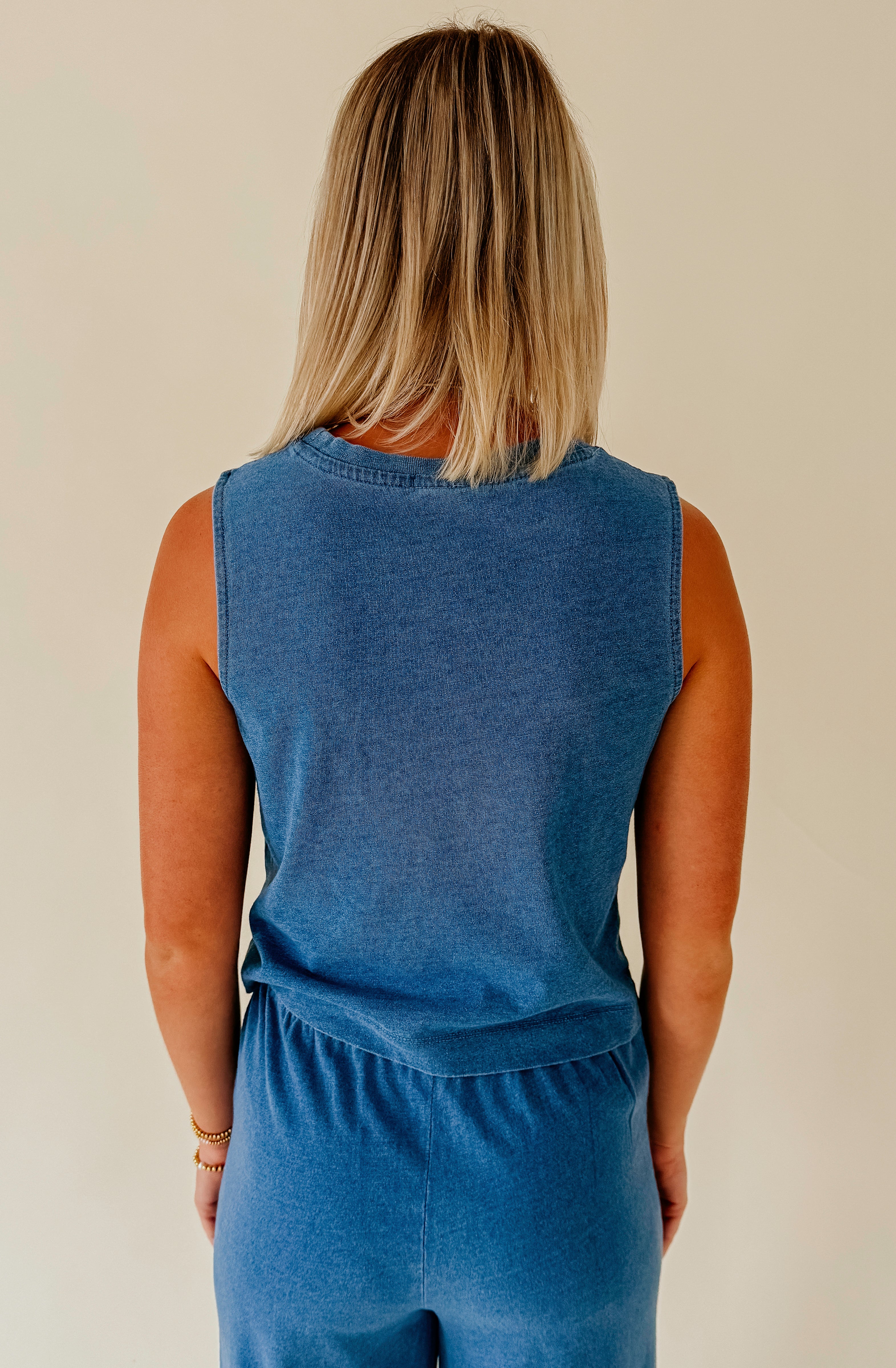 Z SUPPLY SLOANE JERSEY DENIM MUSCLE TOP