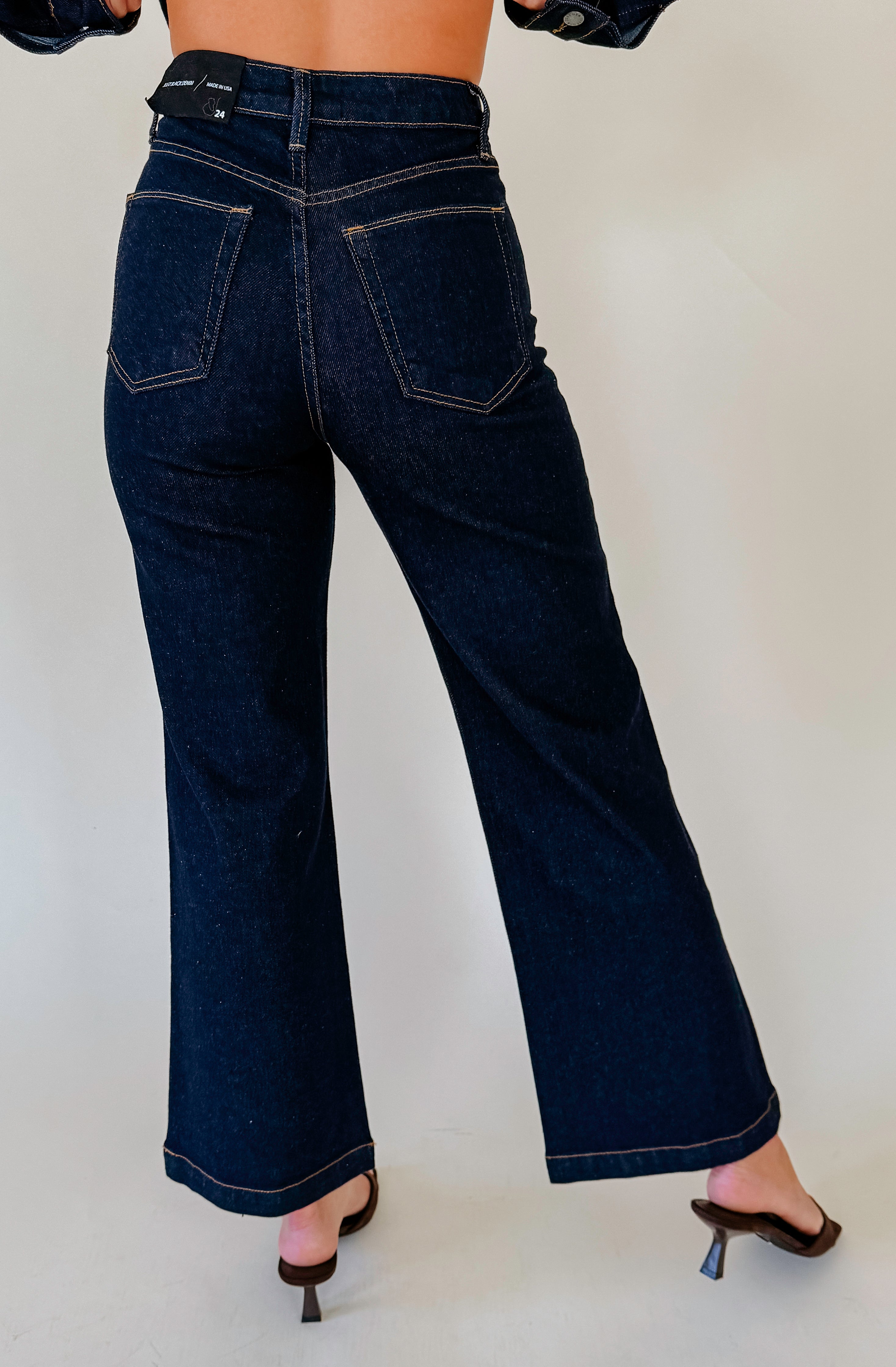 CANADIAN TUXEDO WIDE LEG PANT