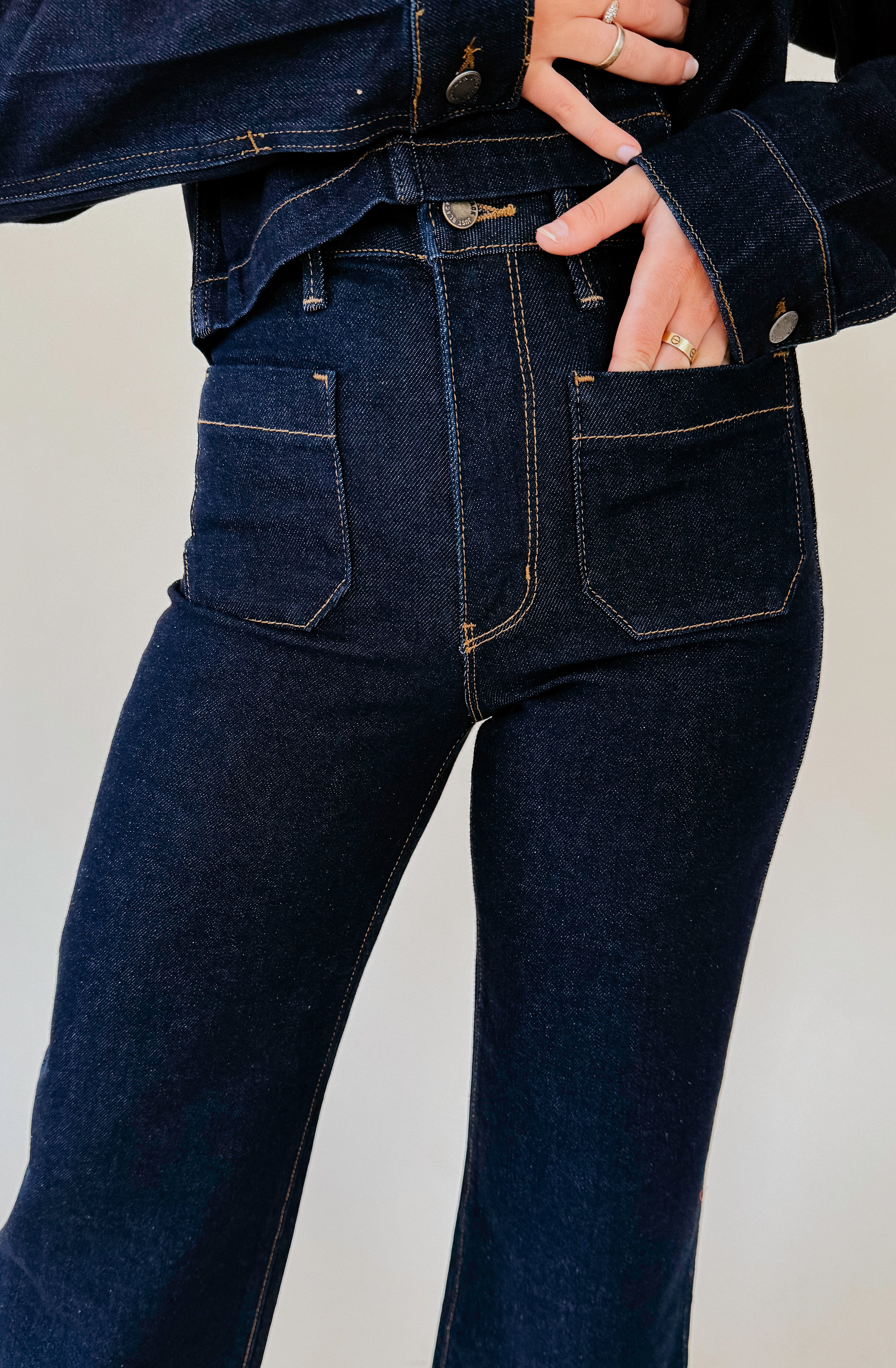 CANADIAN TUXEDO WIDE LEG PANT