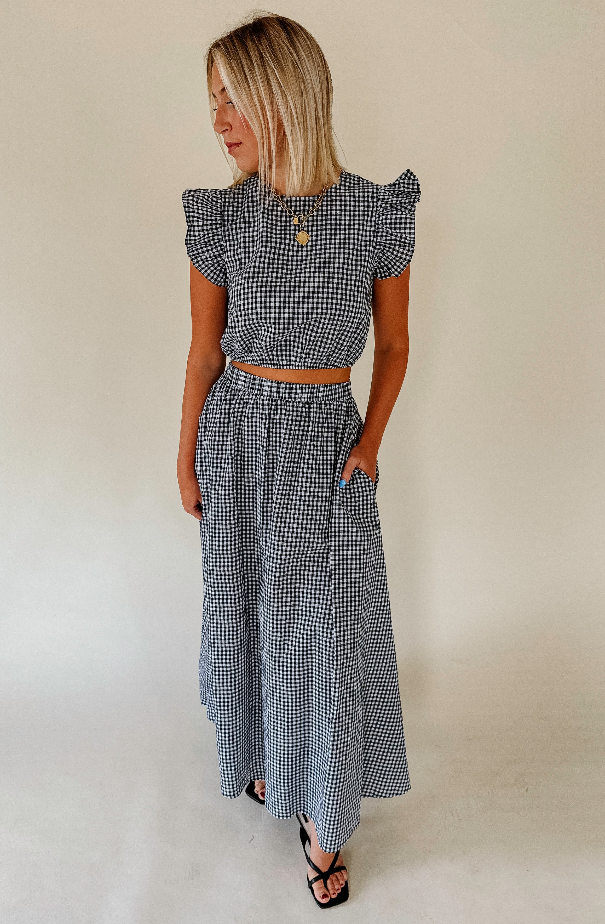 GAME ON GINGHAM TOP
