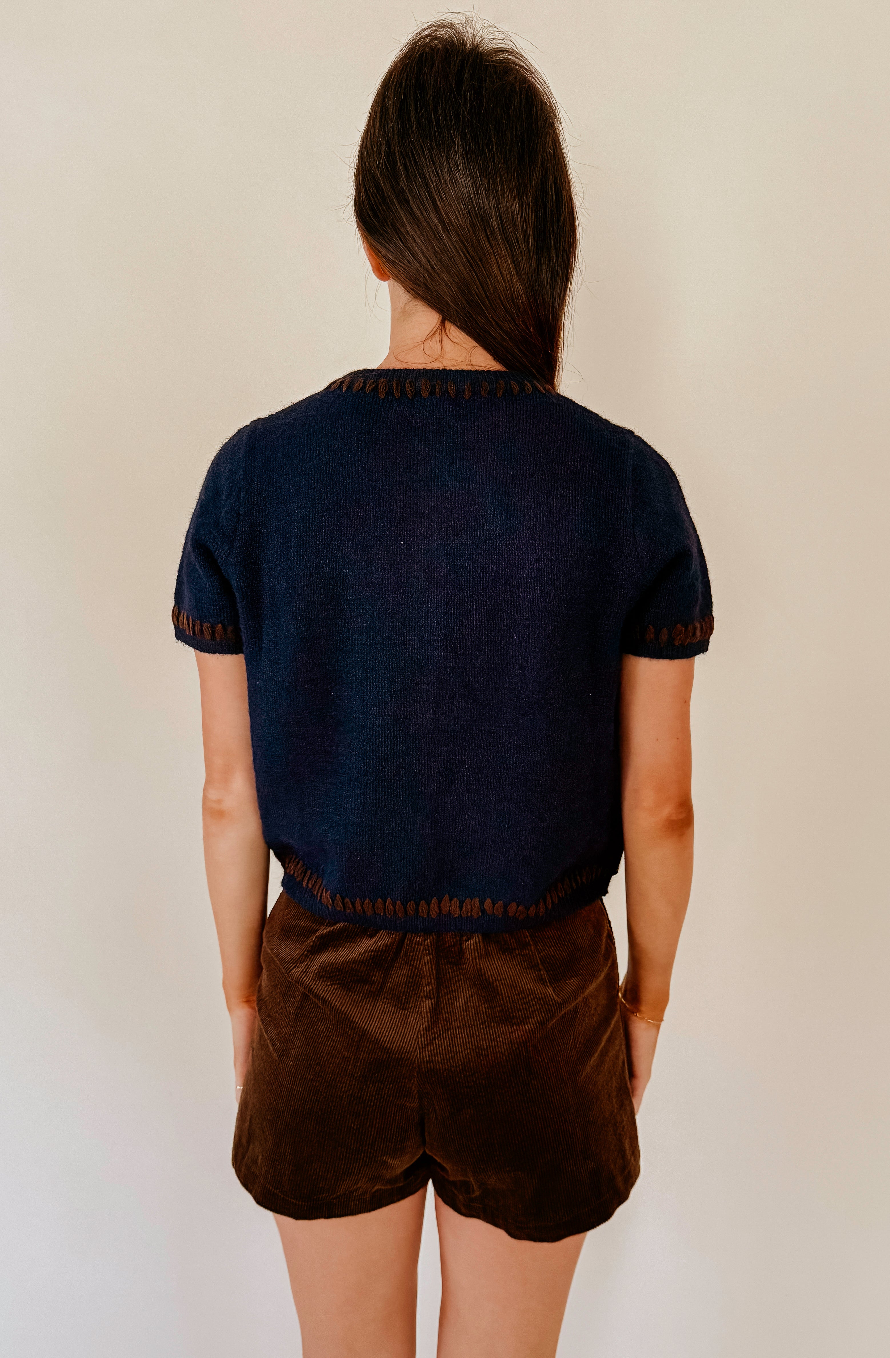 LINE AND DOT HESSA SHORT SLEEVE CARDIGAN