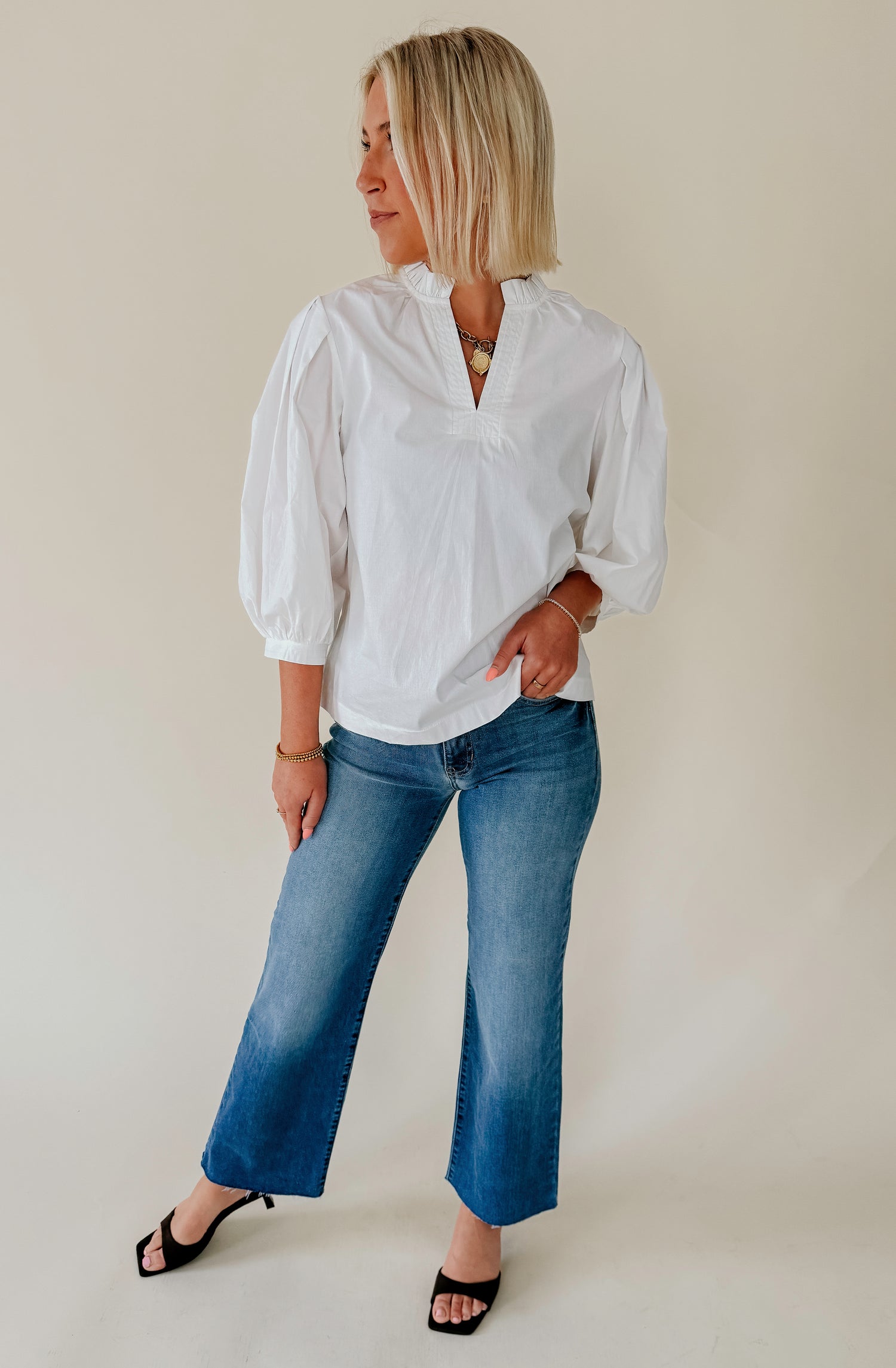 WORK AND PLAY POPLIN BLOUSE