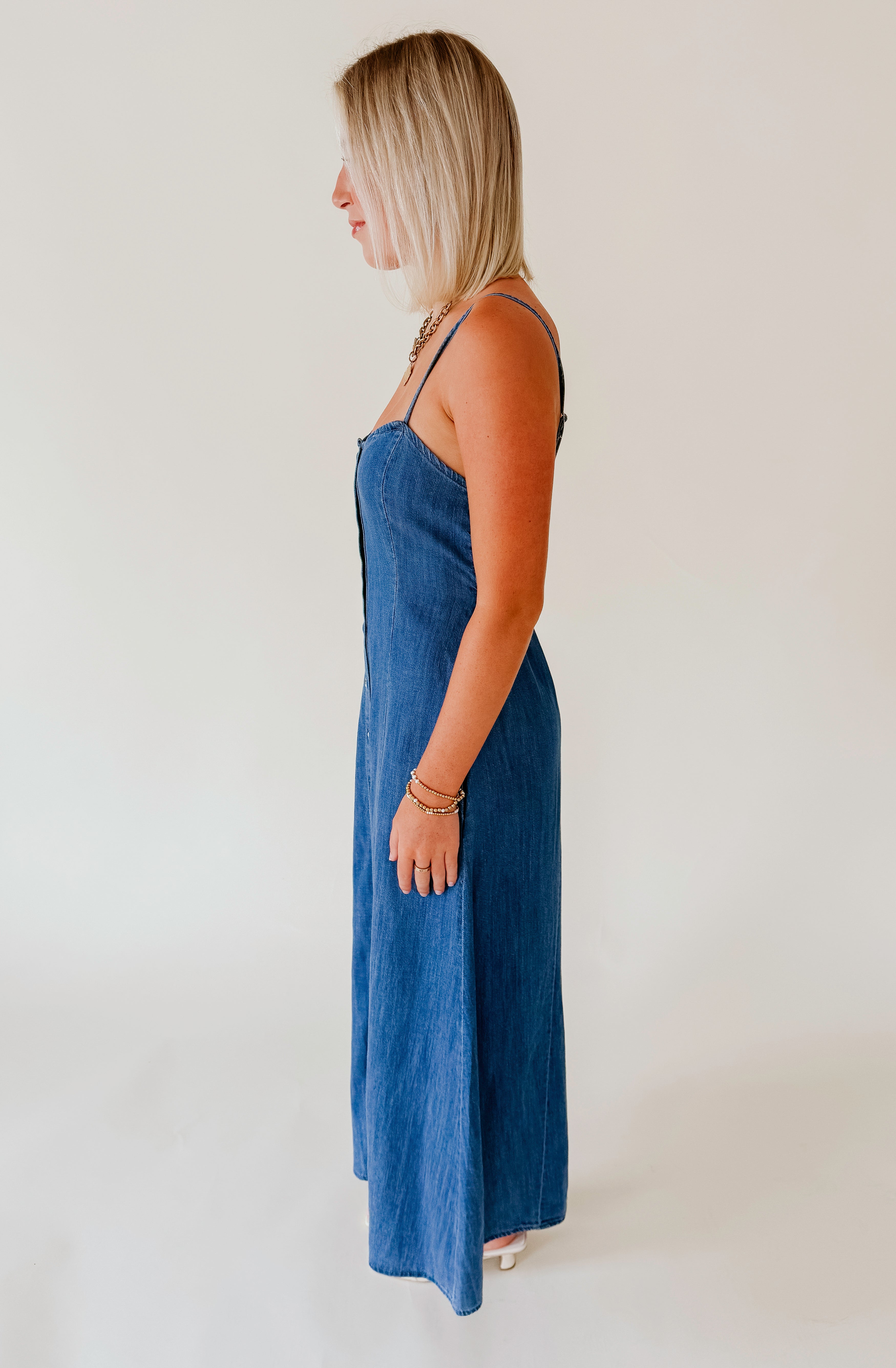 Z SUPPLY ANGEL EYES DENIM MIDI DRESS