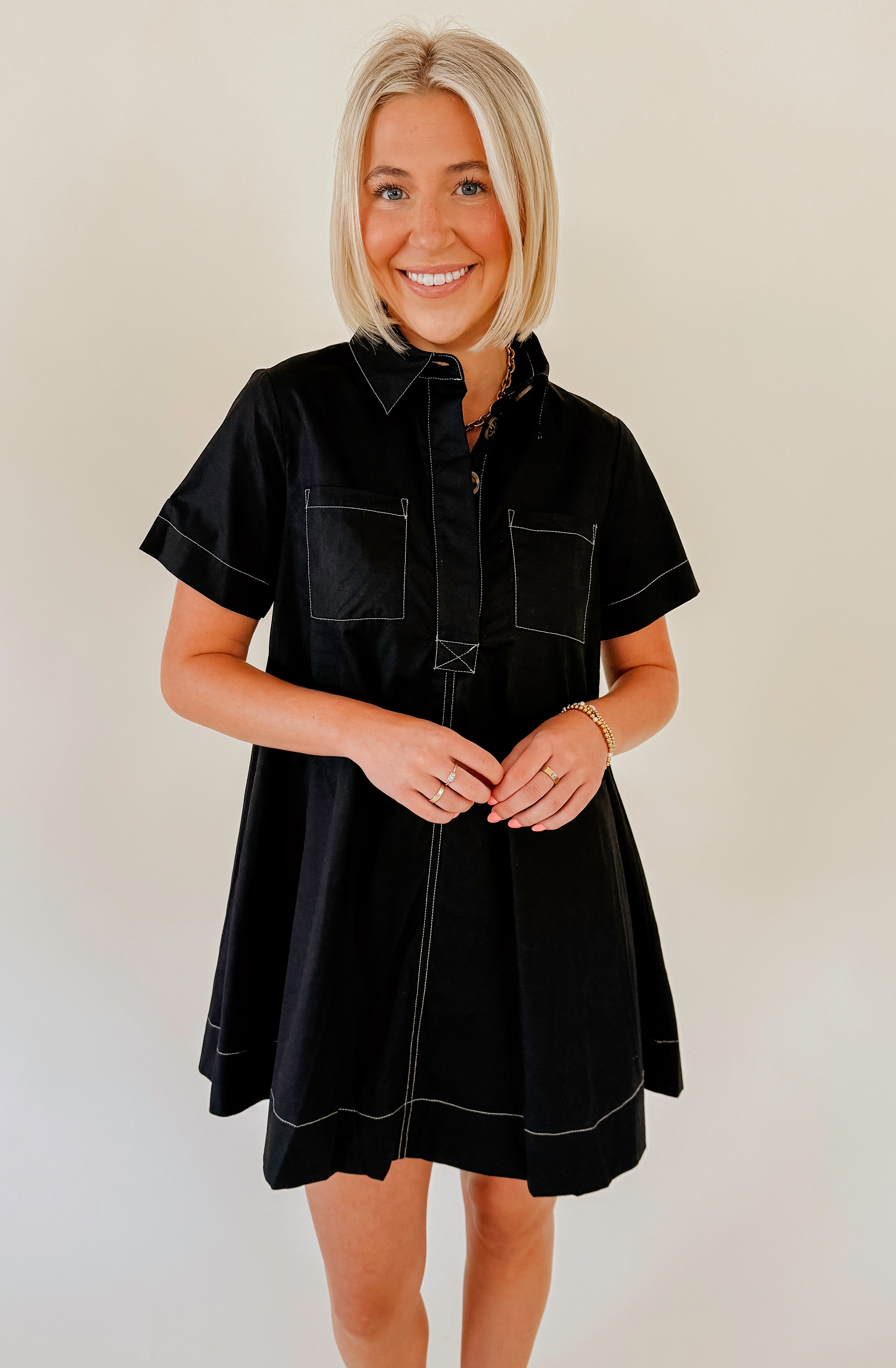THE ELLA BUTTONED SHIFT DRESS