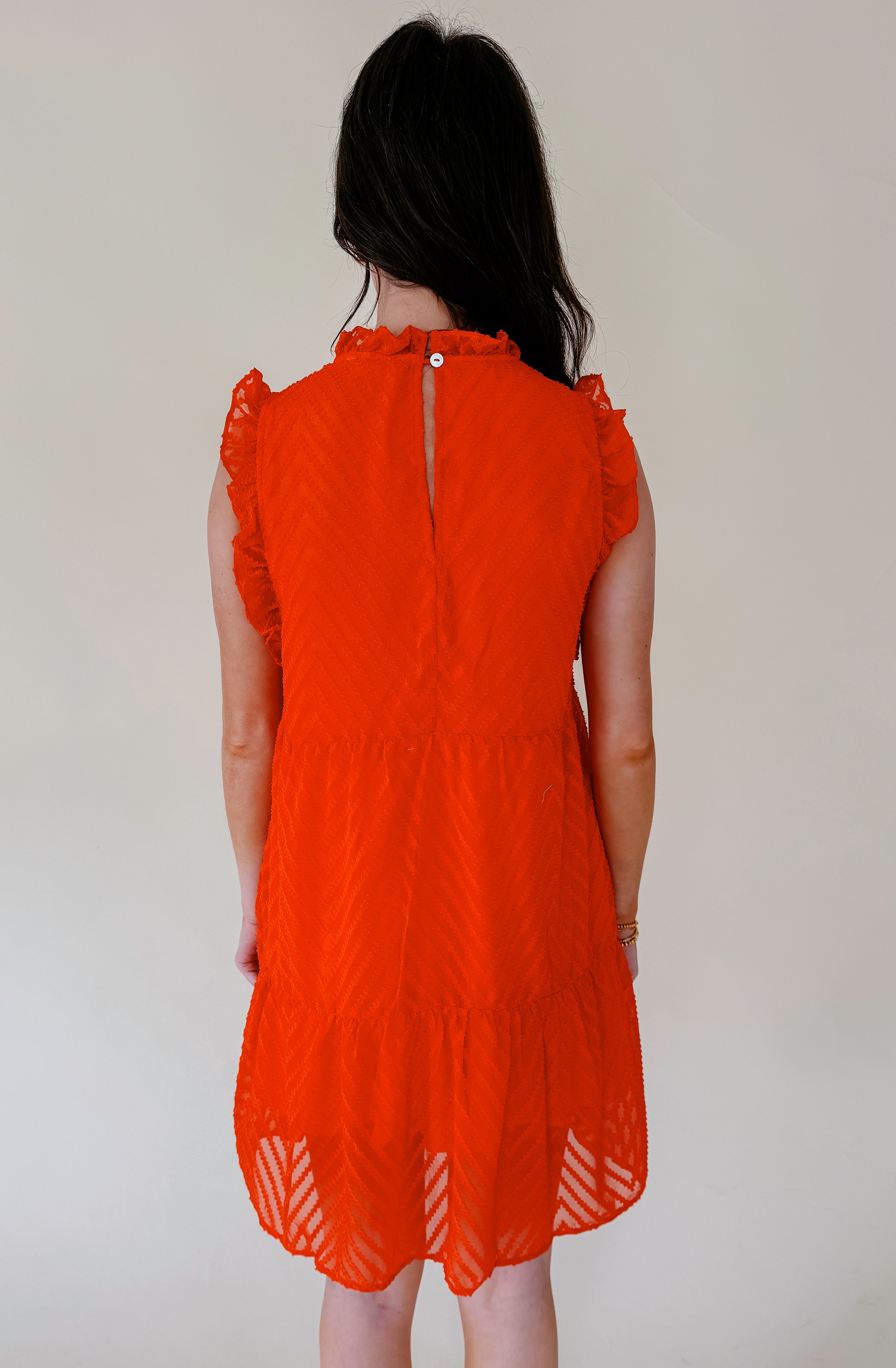 ORANGE YA GLAD HIGH NECK DRESS