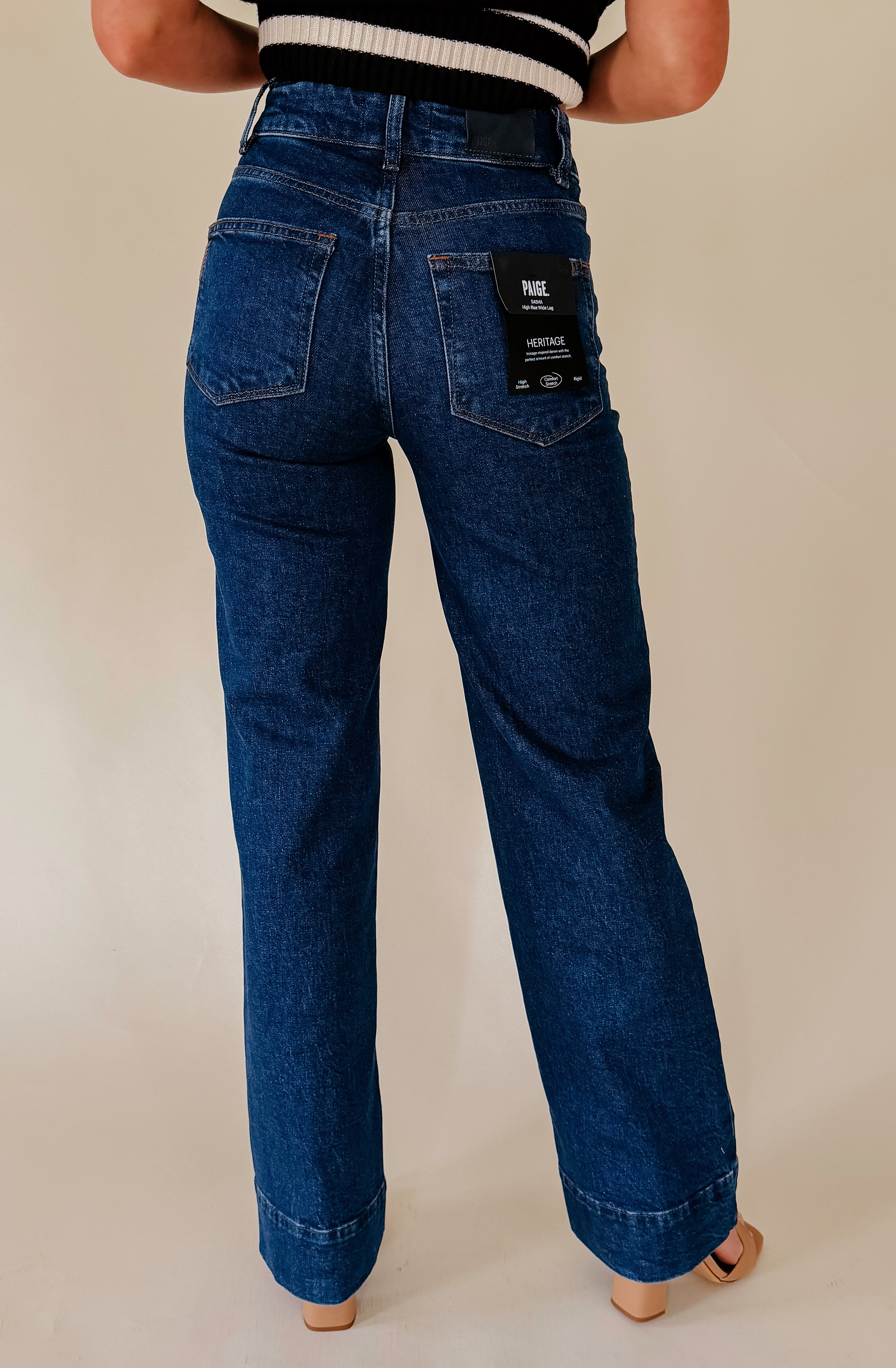 PAIGE SASHA 32" NOVELTY PATCH POCKET DENIM