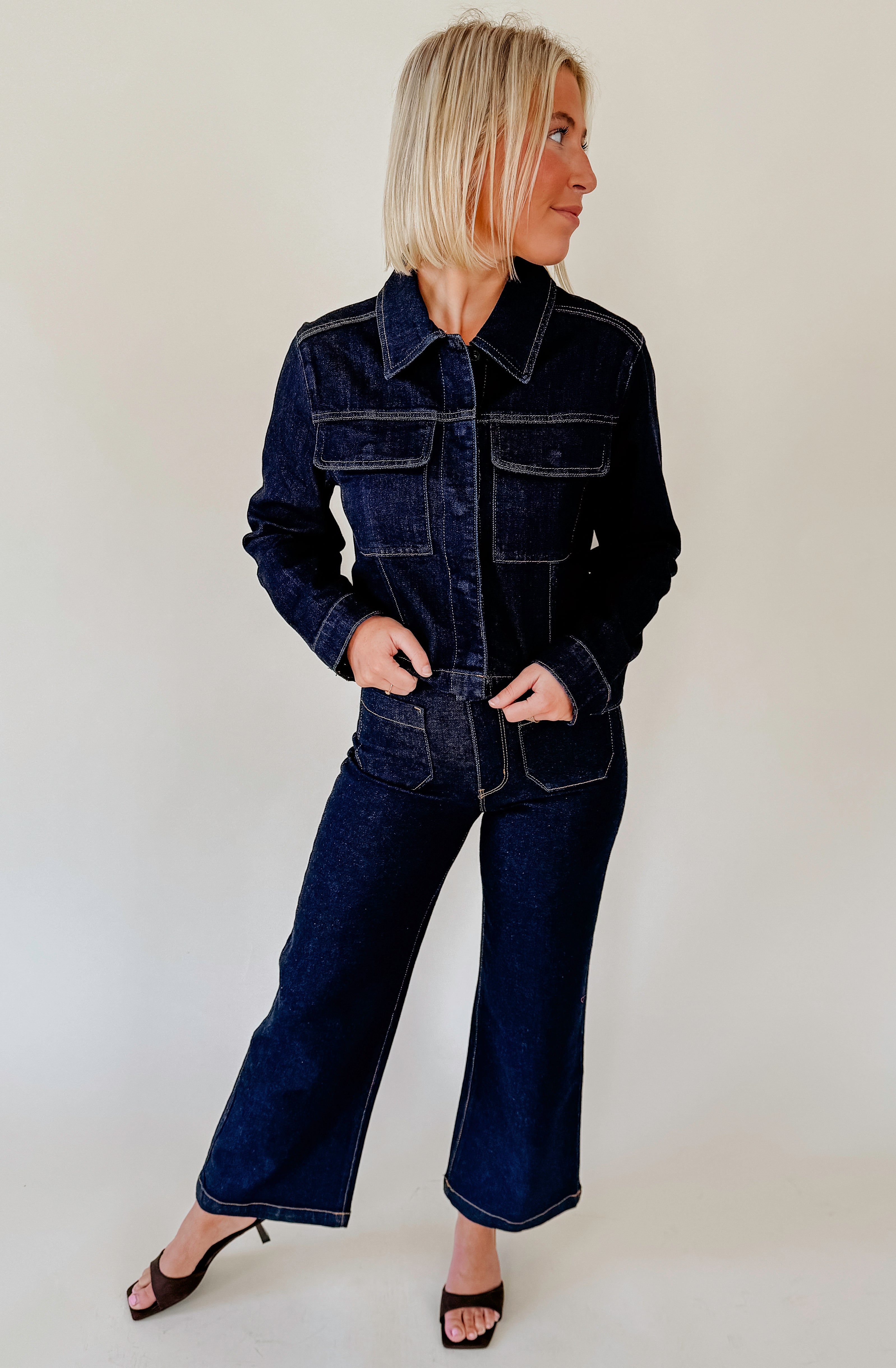 CANADIAN TUXEDO WIDE LEG PANT