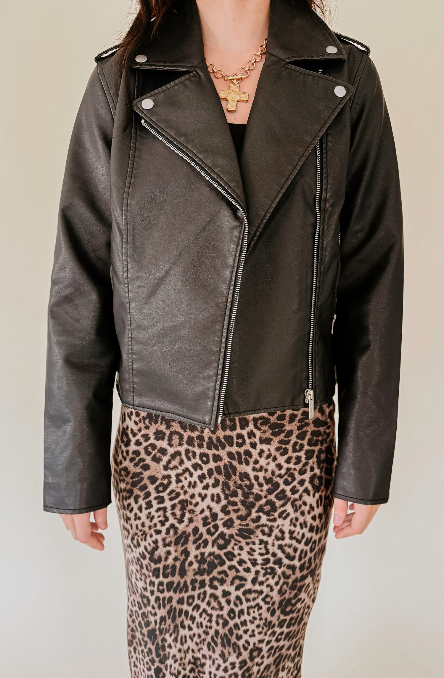 Z SUPPLY ALCHEMY FAUX LEATHER MOTO JACKET