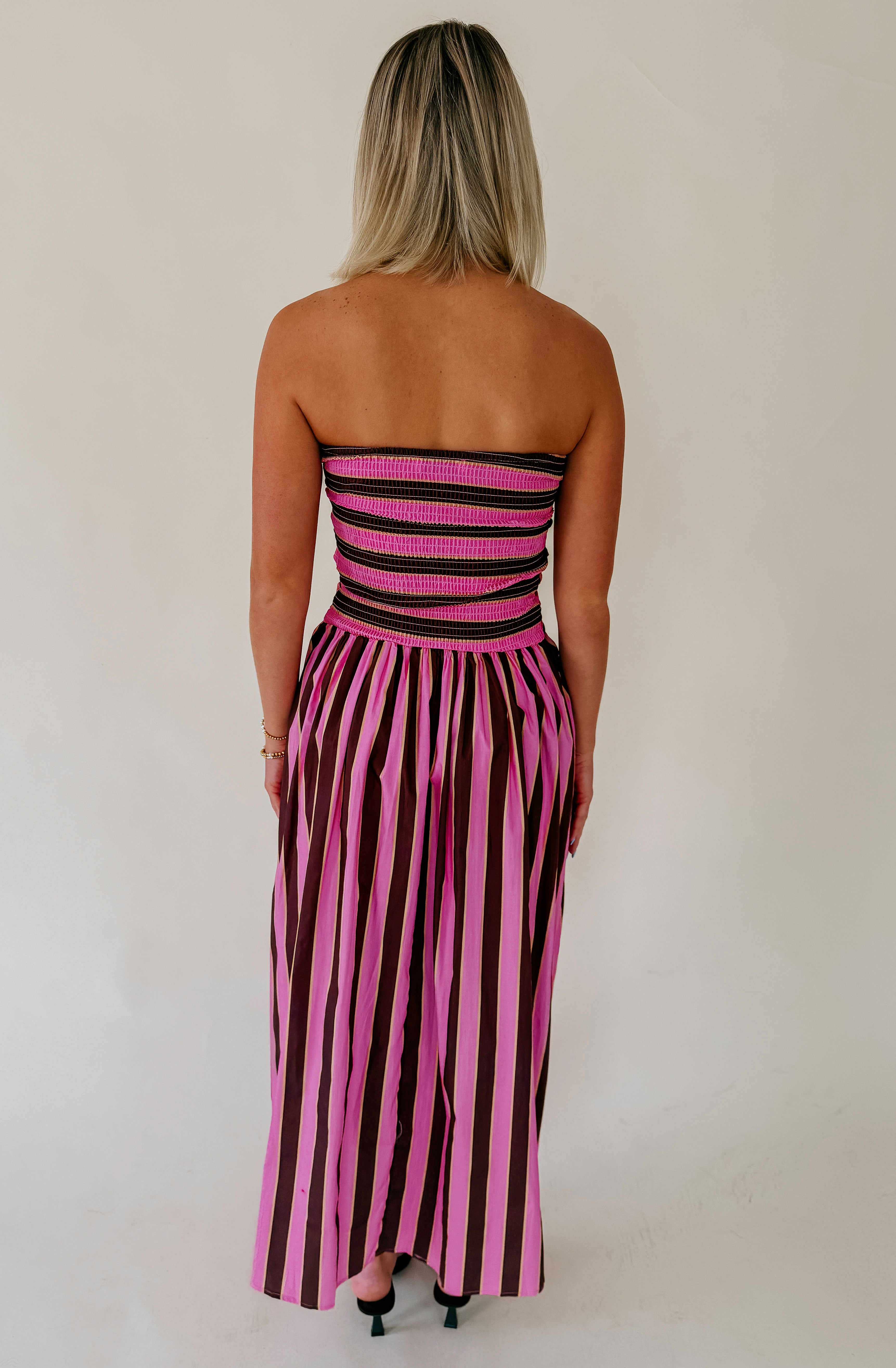 HEIDI STRIPED MIDI DRESS