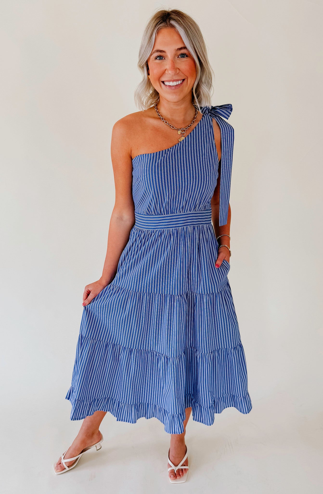 THE HAILEY STRIPED MIDI
