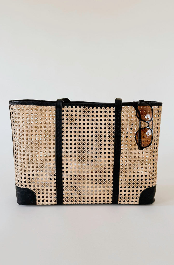 PACK YOUR BAGS RATTAN LARGE TOTE