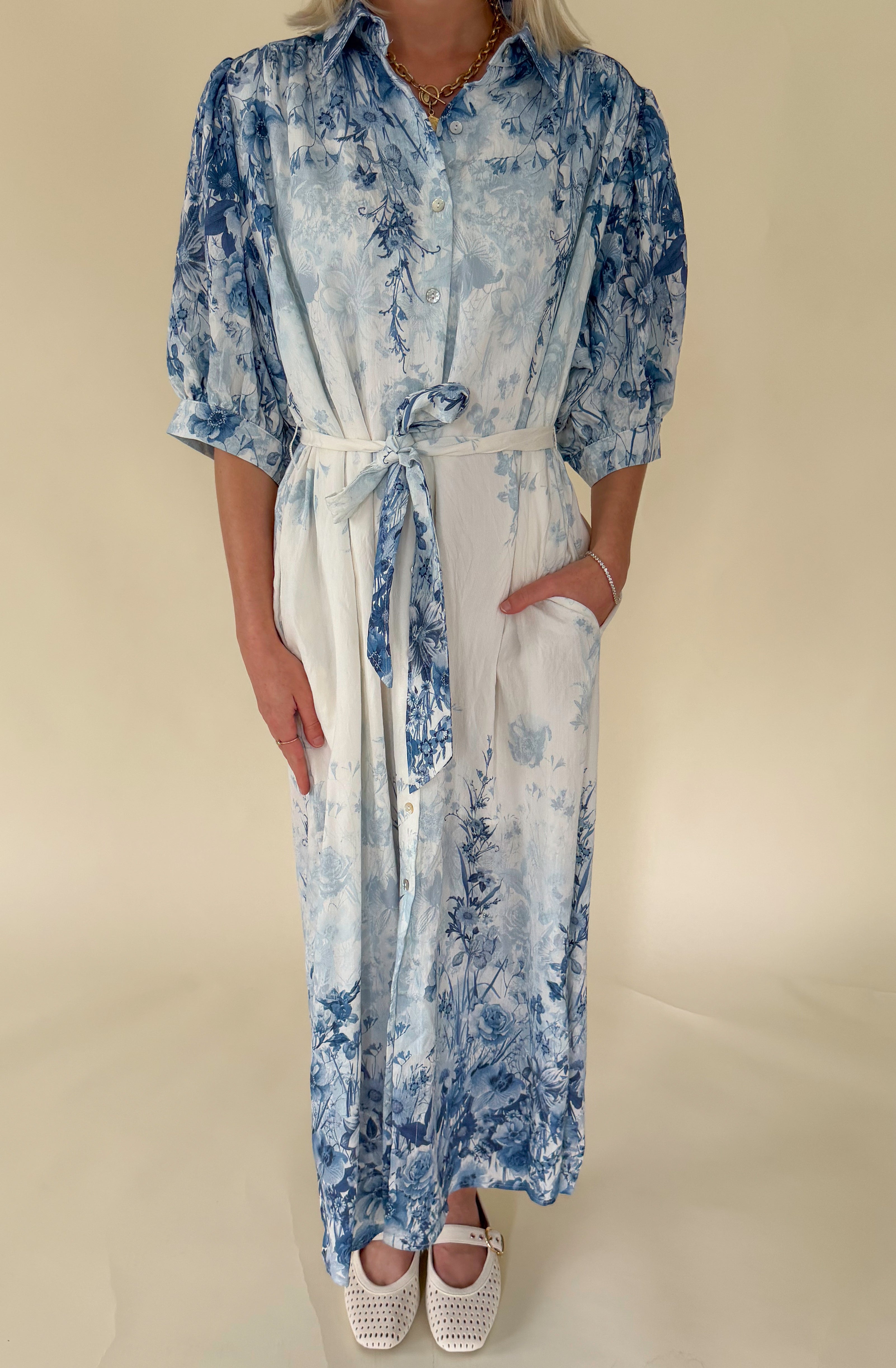 THE CAMERON BUTTONED MIDI DRESS