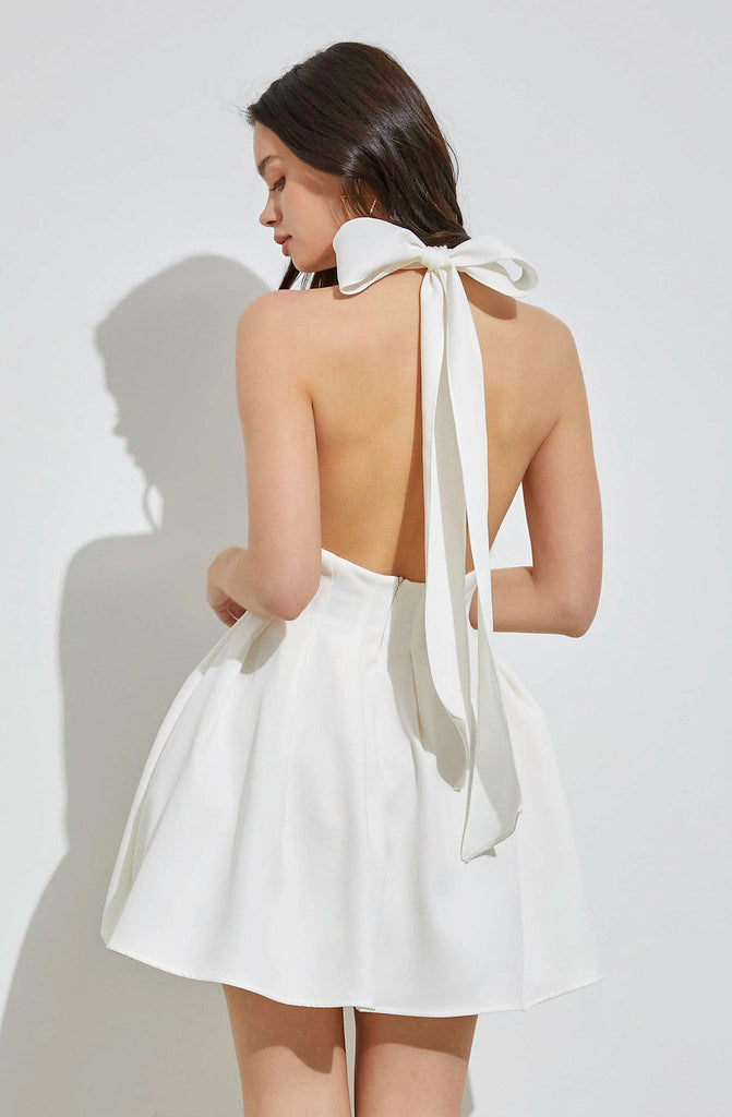 CROSS IT OUT HALTER DRESS