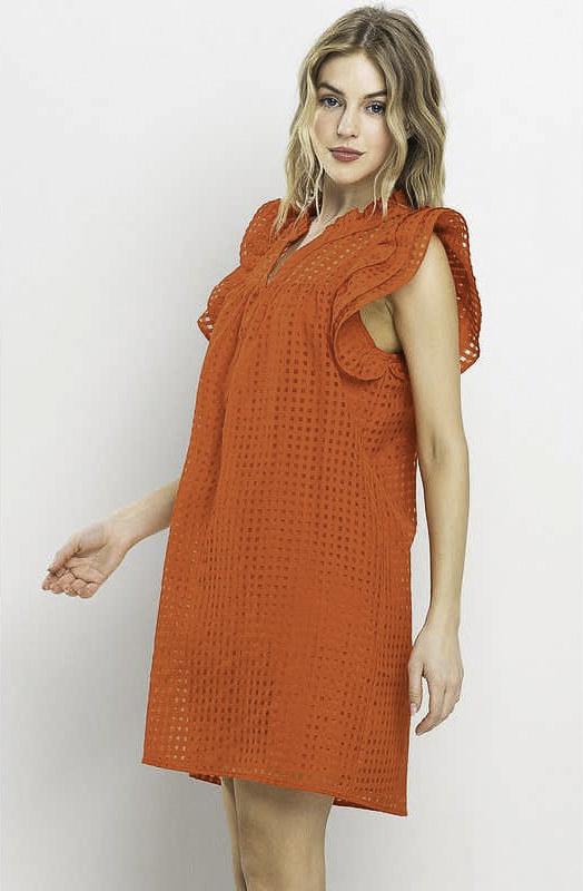 RED-Y FOR THE DAY ORGANZA DRESS