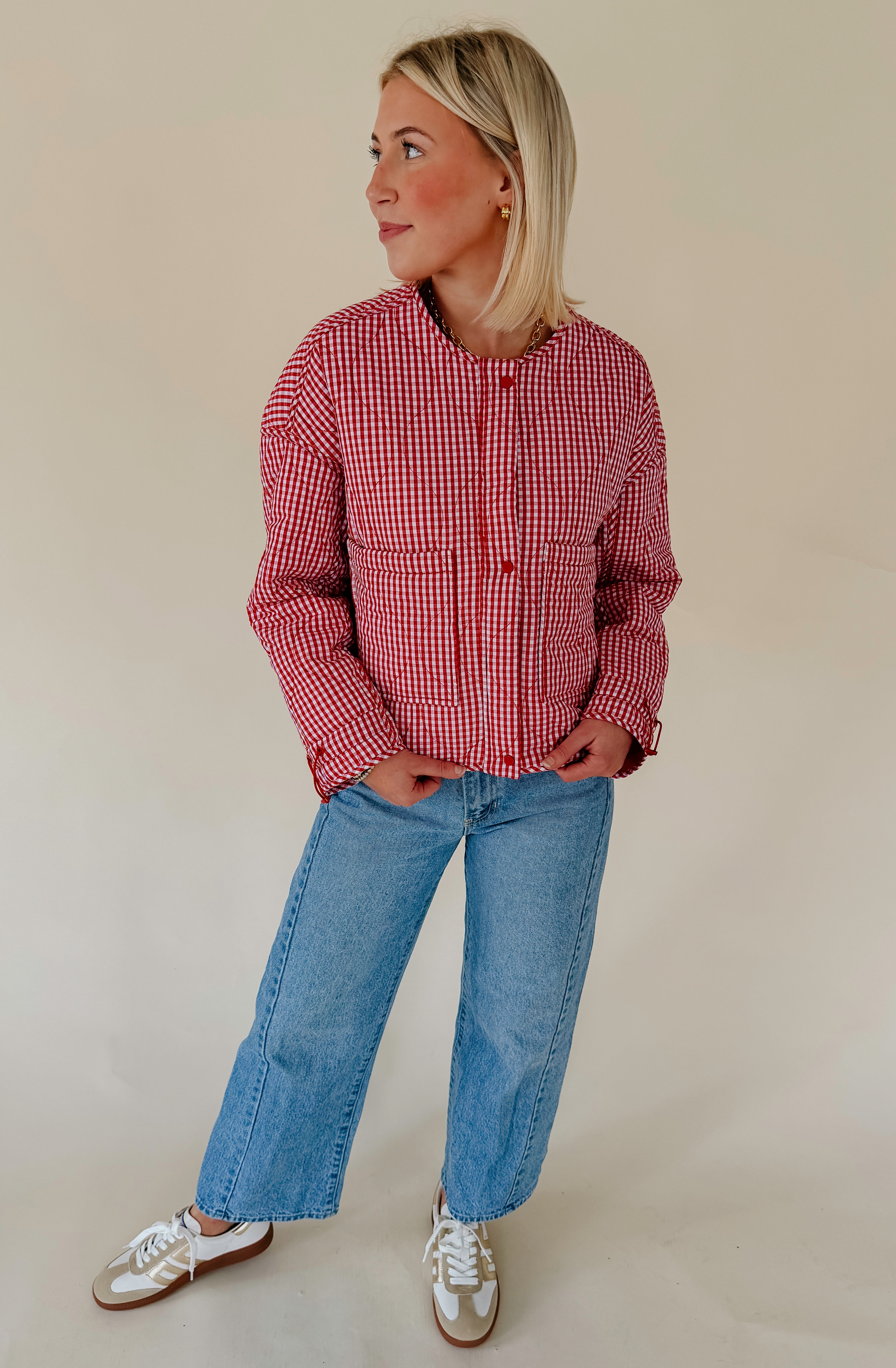 HEART EYES QUILTED PUFFER JACKET