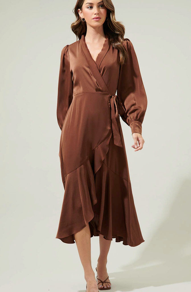 OPHELIA WRAP MIDI DRESS