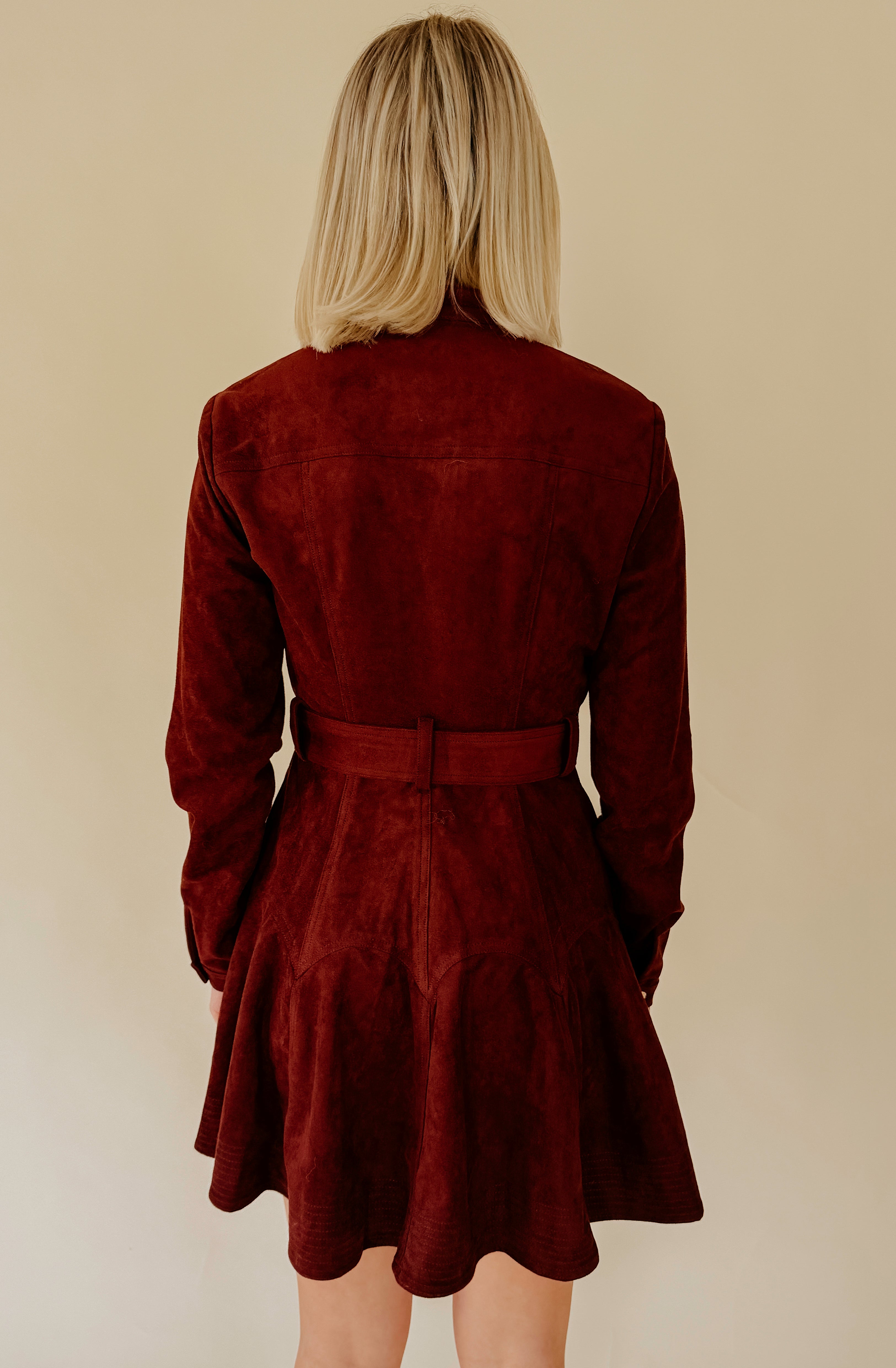 CIEBON LAURIE BELTED LONG SLEEVE MINI DRESS