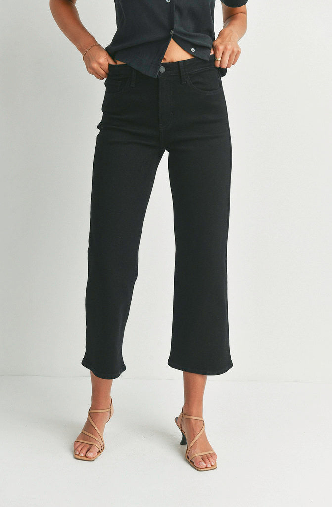 JUST BLACK HIGH RISE WIDE LEG DENIM