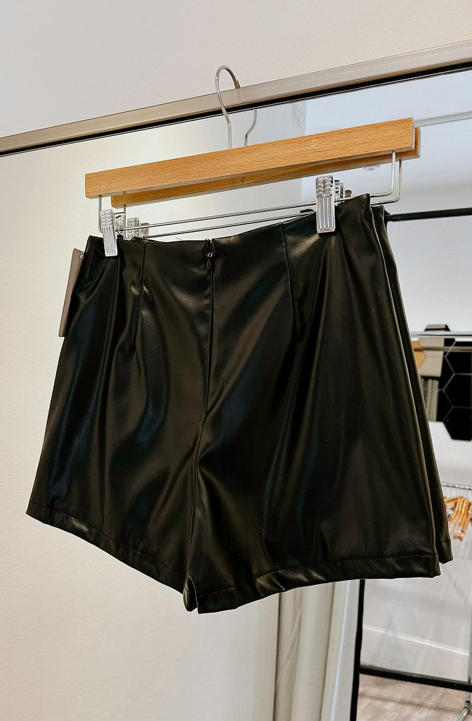 FAUX FUN LEATHER SKORT