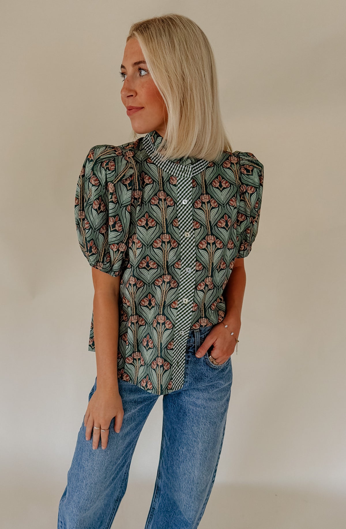 SEPTEMBER BREEZE BUTTONED BLOUSE