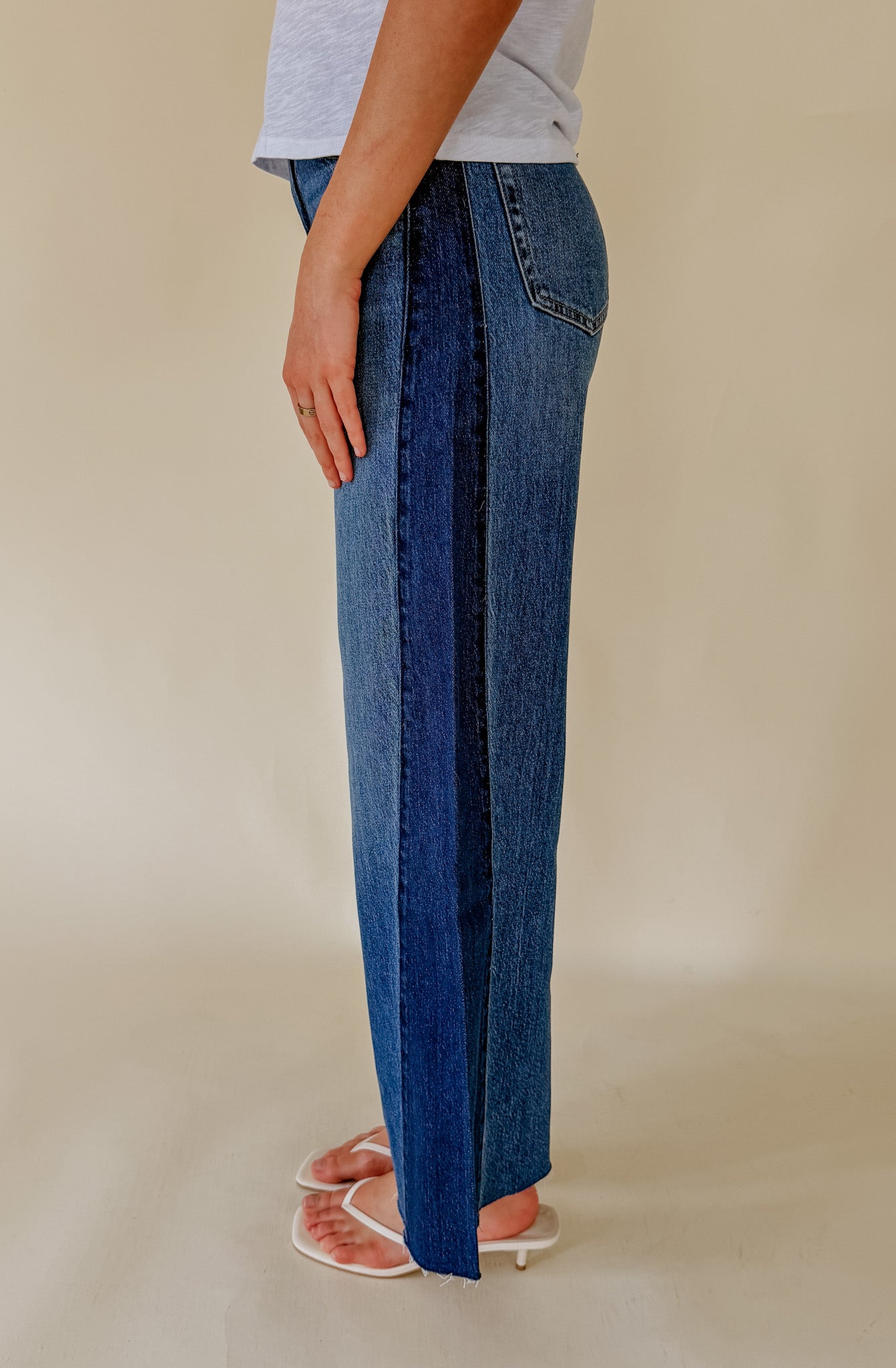 SILVER ISBISTER WIDE LEG TWO TONED DENIM