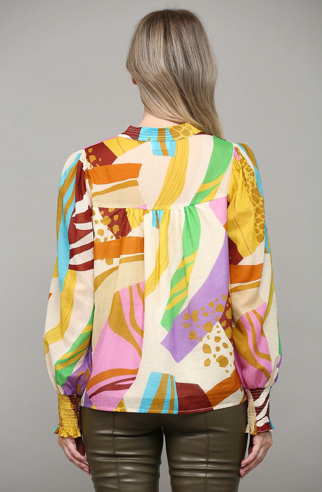 ON THE WILD SIDE BUTTONED BLOUSE