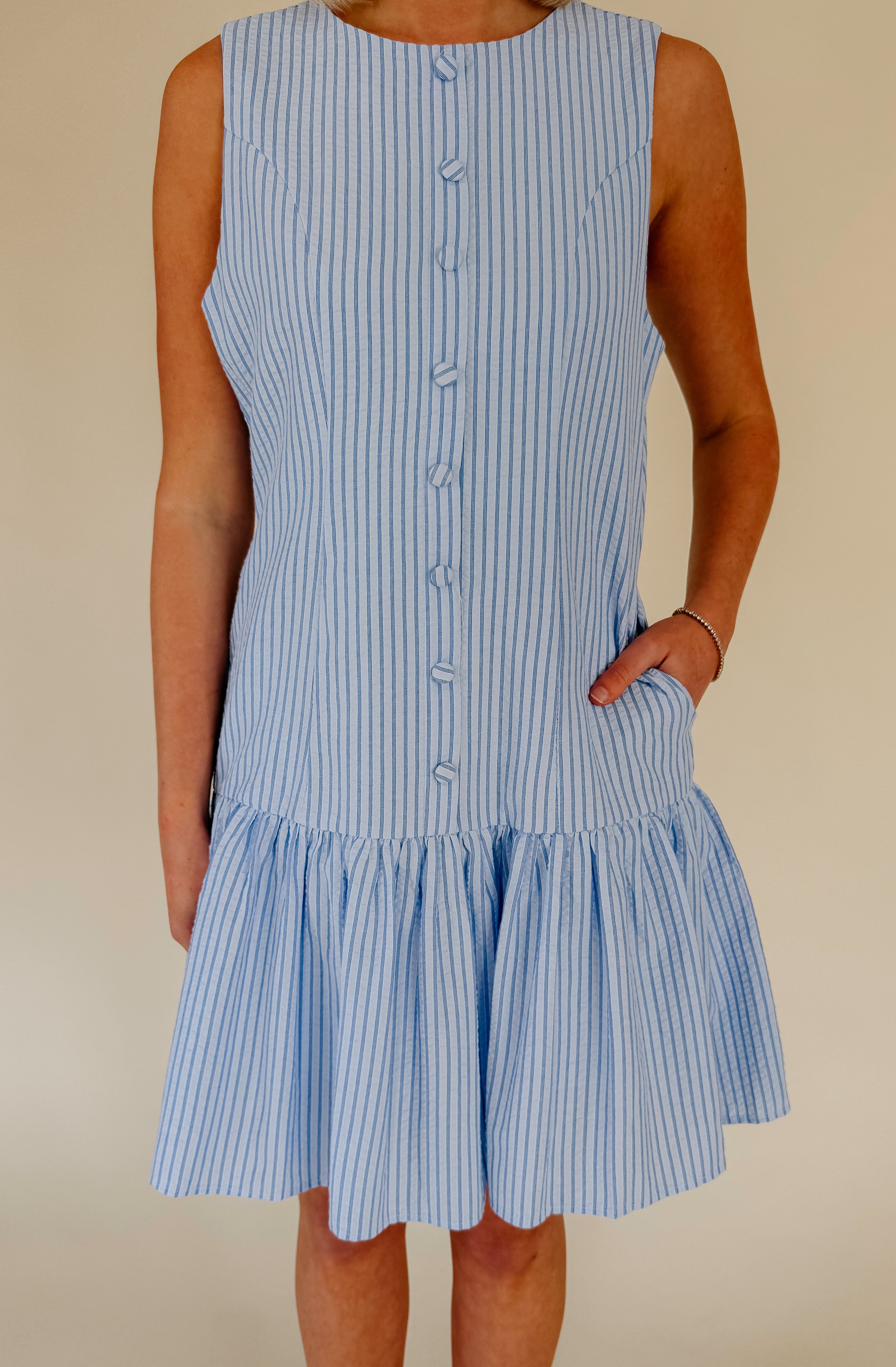 EASY GOING STRIPED MINI DRESS