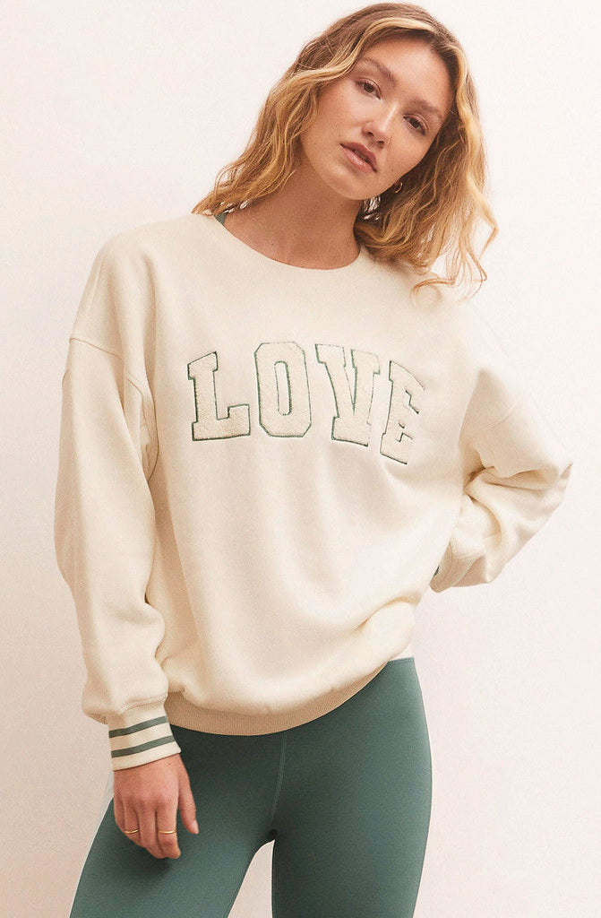 Z SUPPLY BASELINE LOVE SWEATSHIRT