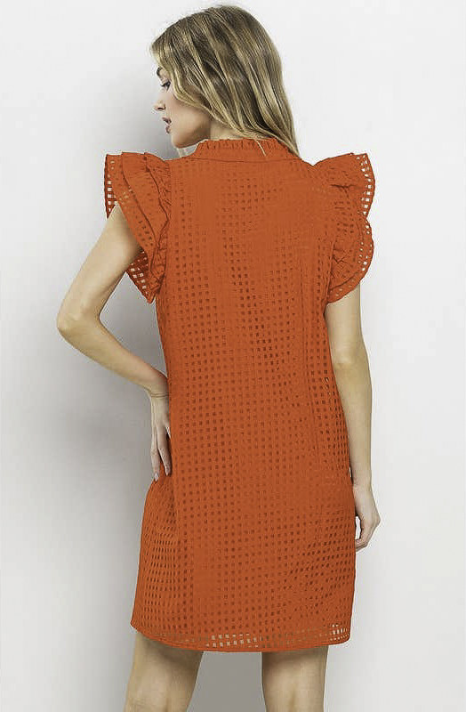 RED-Y FOR THE DAY ORGANZA DRESS