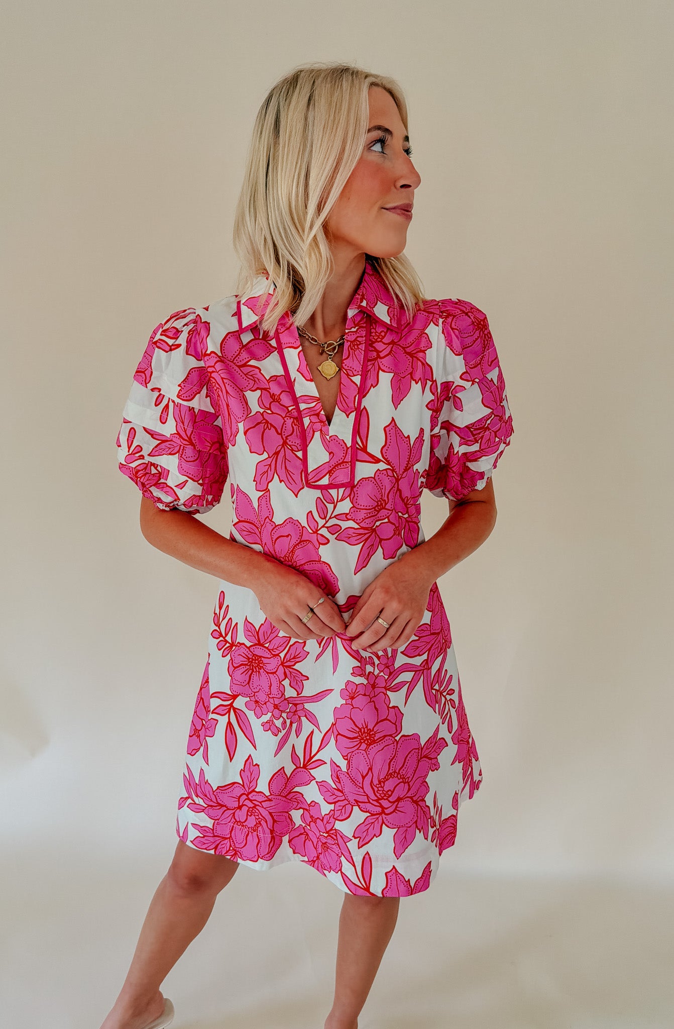 PLANS MADE FLORAL MINI DRESS