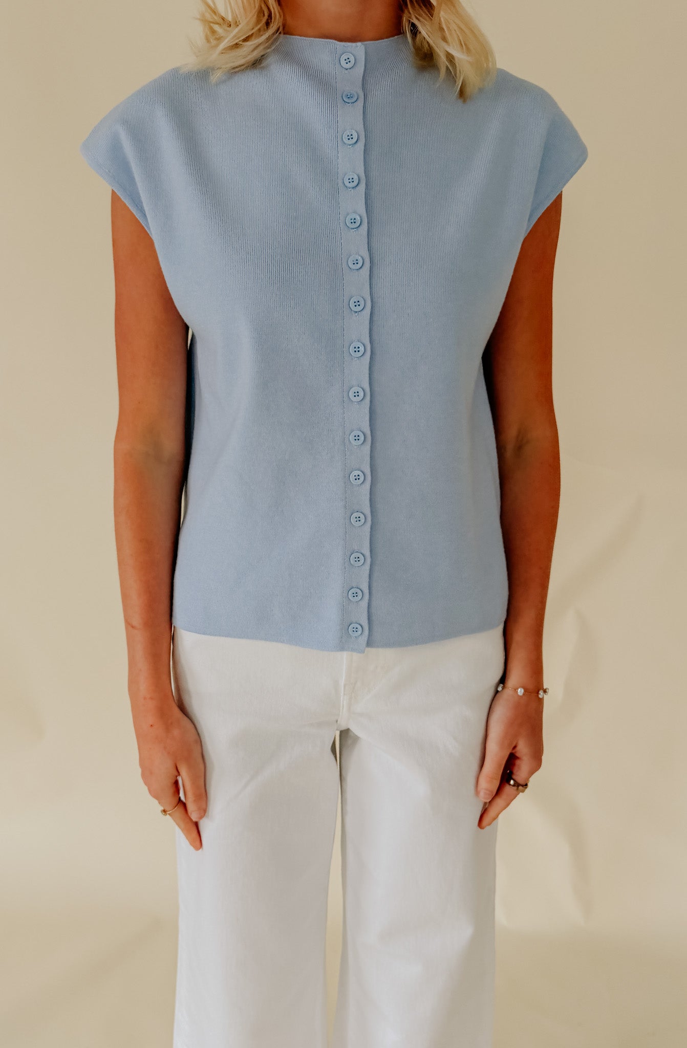 EVERYTHING IN BETWEEN BUTTONED KNIT TANK