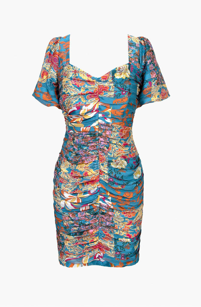 THE NISSA CHIFFON RUCHED DRESS