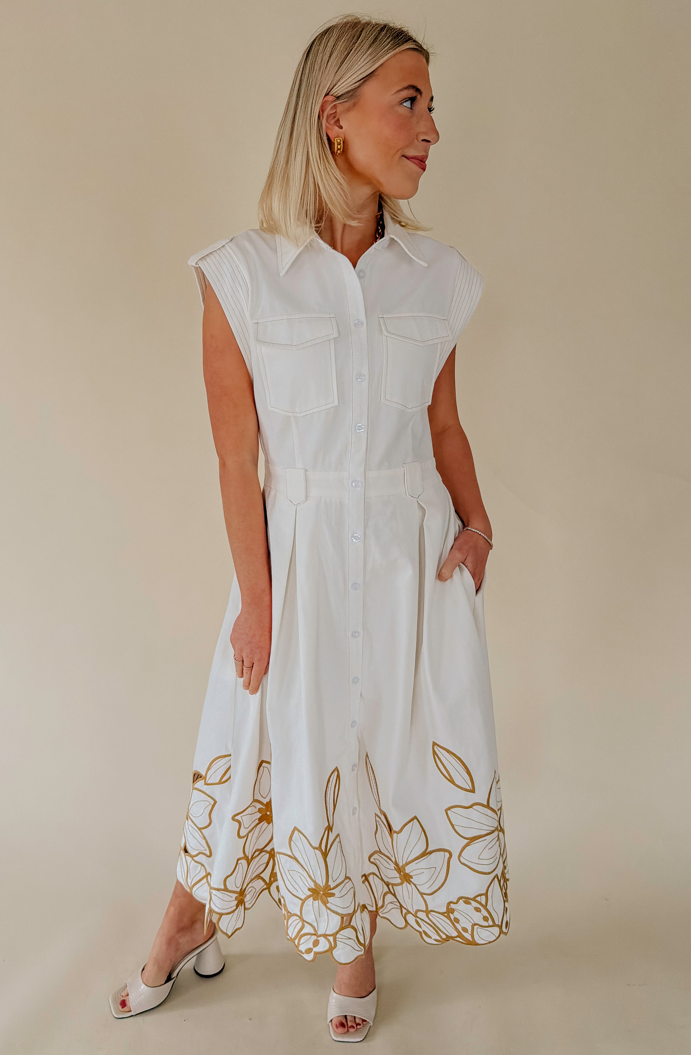 BEACH YOU TO IT EMBROIDERED MIDI