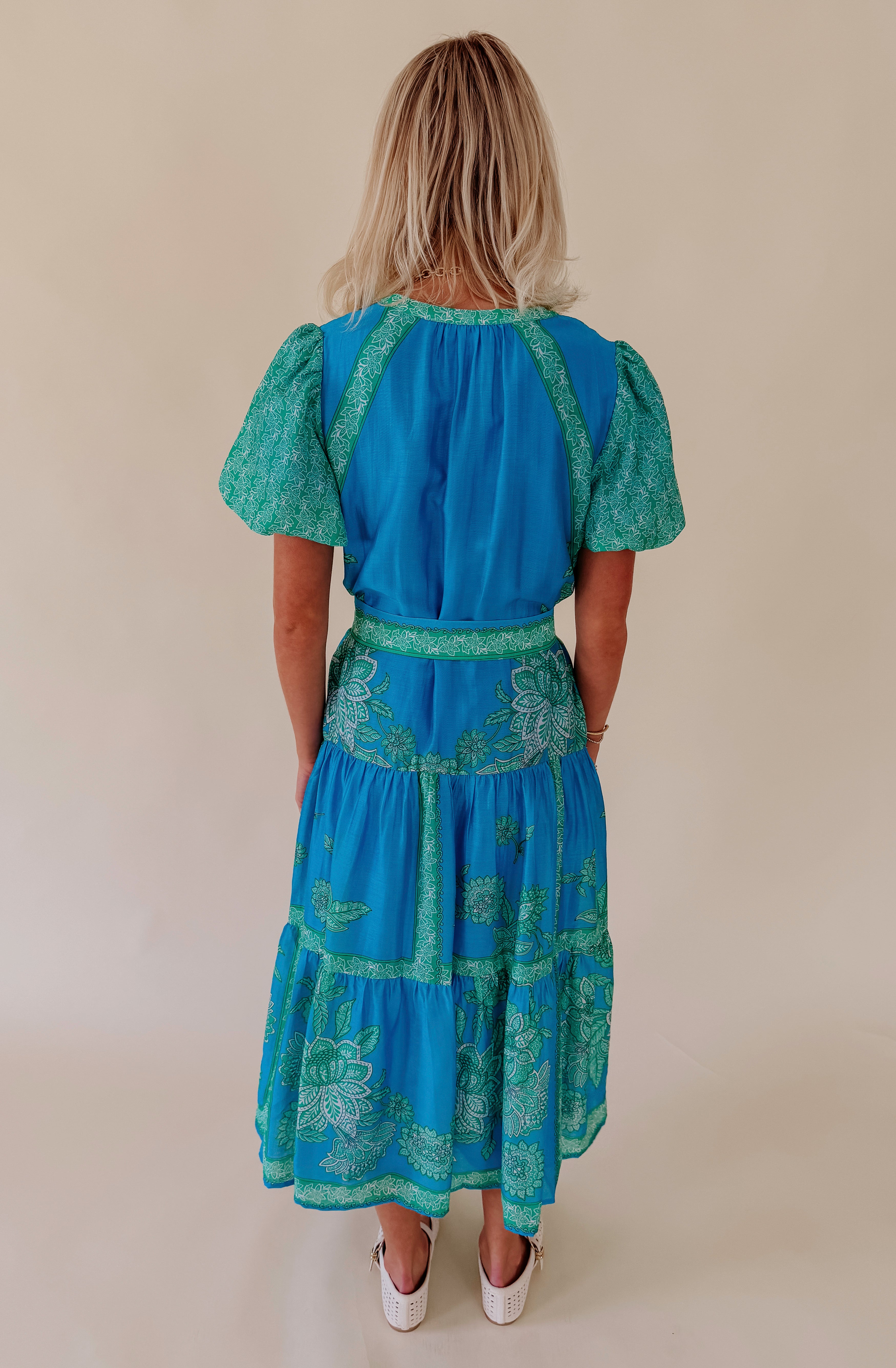 FLORALS FOR SUMMER BELTED MIDI DRESS